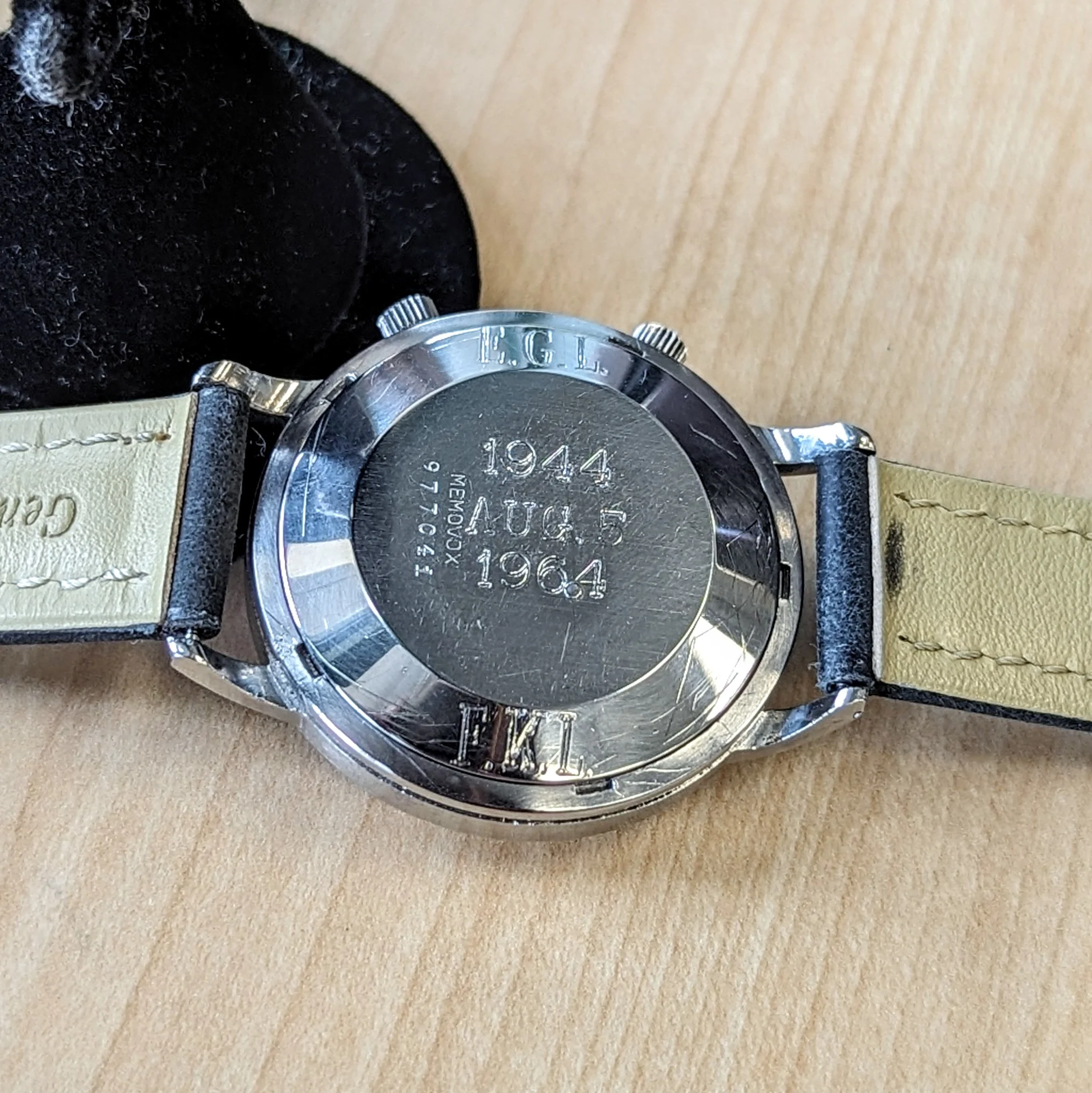 1964 Jaeger-LeCoultre Memovox Bumper Automatic Watch Jumbo Case 37mm Cal. K815 Wrist Alarm ALL S.S. Wristwatch - Image 11