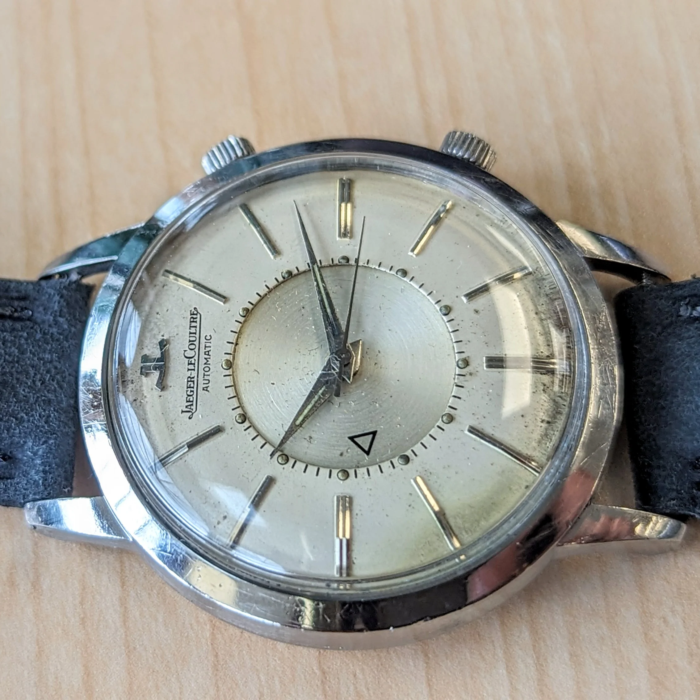 1964 Jaeger-LeCoultre Memovox Bumper Automatic Watch Jumbo Case 37mm Cal. K815 Wrist Alarm ALL S.S. Wristwatch - Image 12