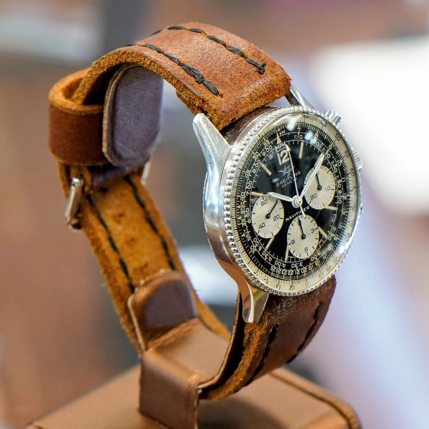 1965 BREITLING Navitimer 806 Chronograph Transitional Watch 17 Jewels Venus 178 Wristwatch - Image 6