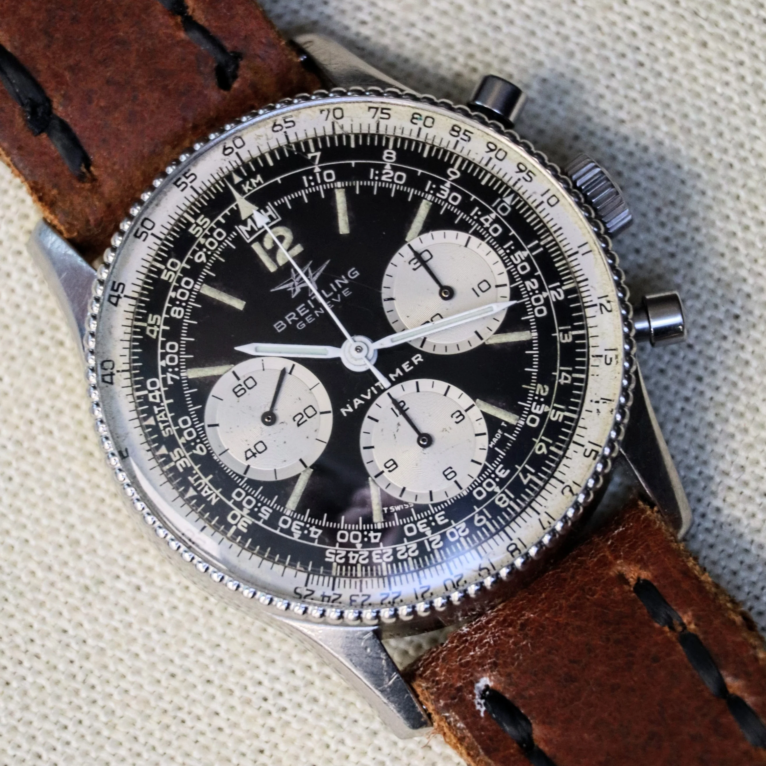 1965 BREITLING Navitimer 806 Chronograph Transitional Watch 17 Jewels Venus 178 Wristwatch - Image 8