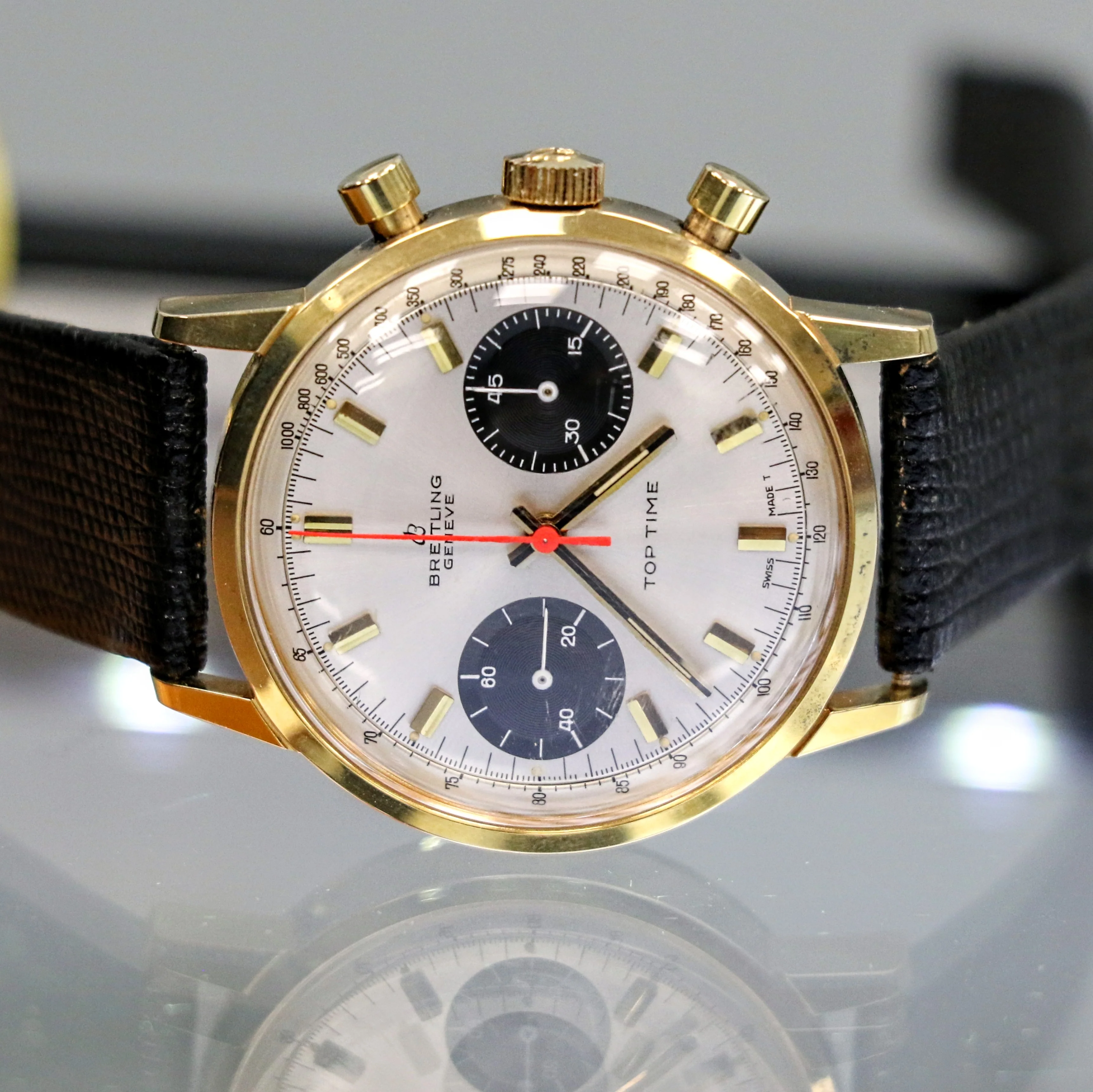 1965 BREITLING Top Time Chronograph Wristwatch Ref. 2000-33 Panda Dial Watch - Image 13