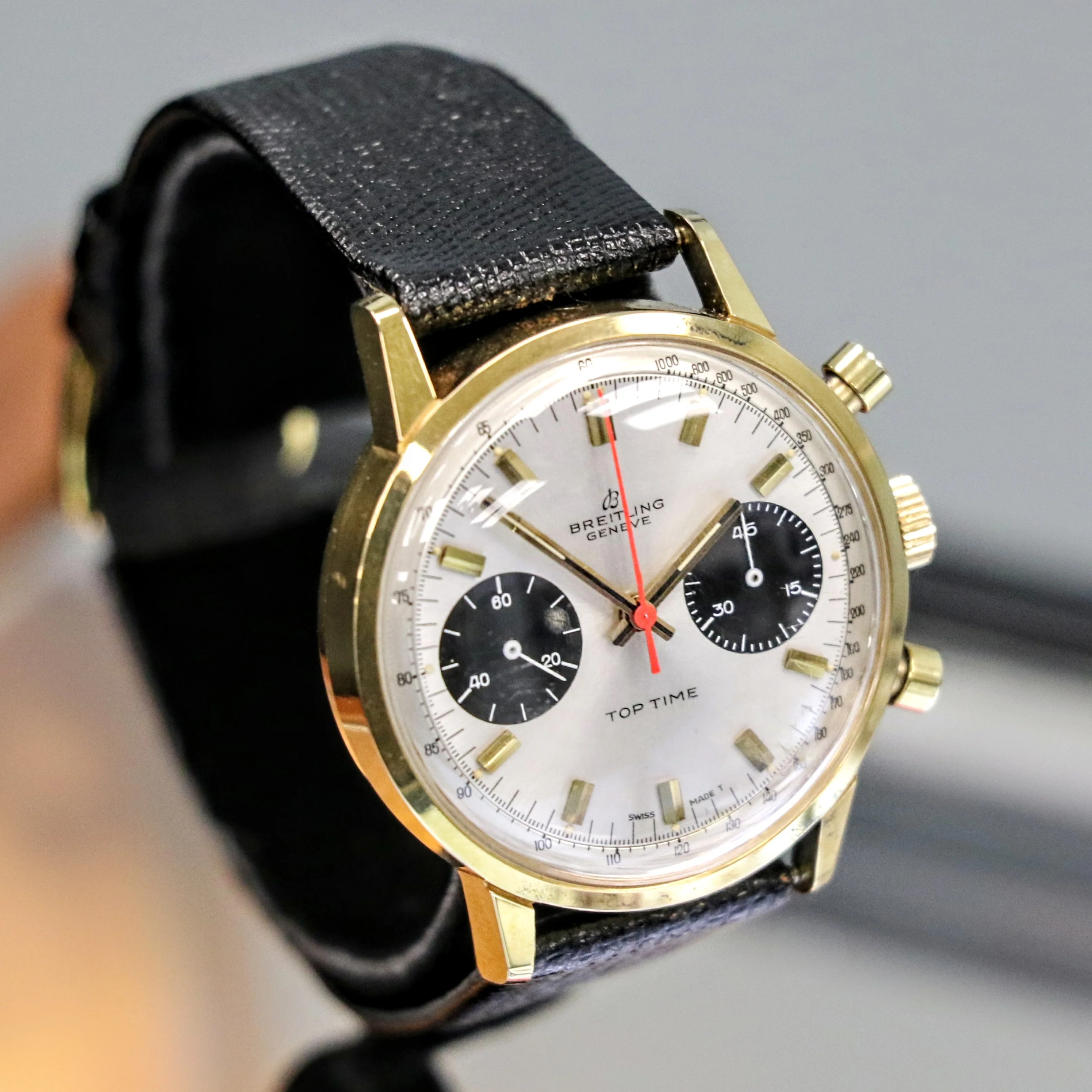 1965 BREITLING Top Time Chronograph Wristwatch Ref. 2000-33 Panda Dial Watch - Image 3