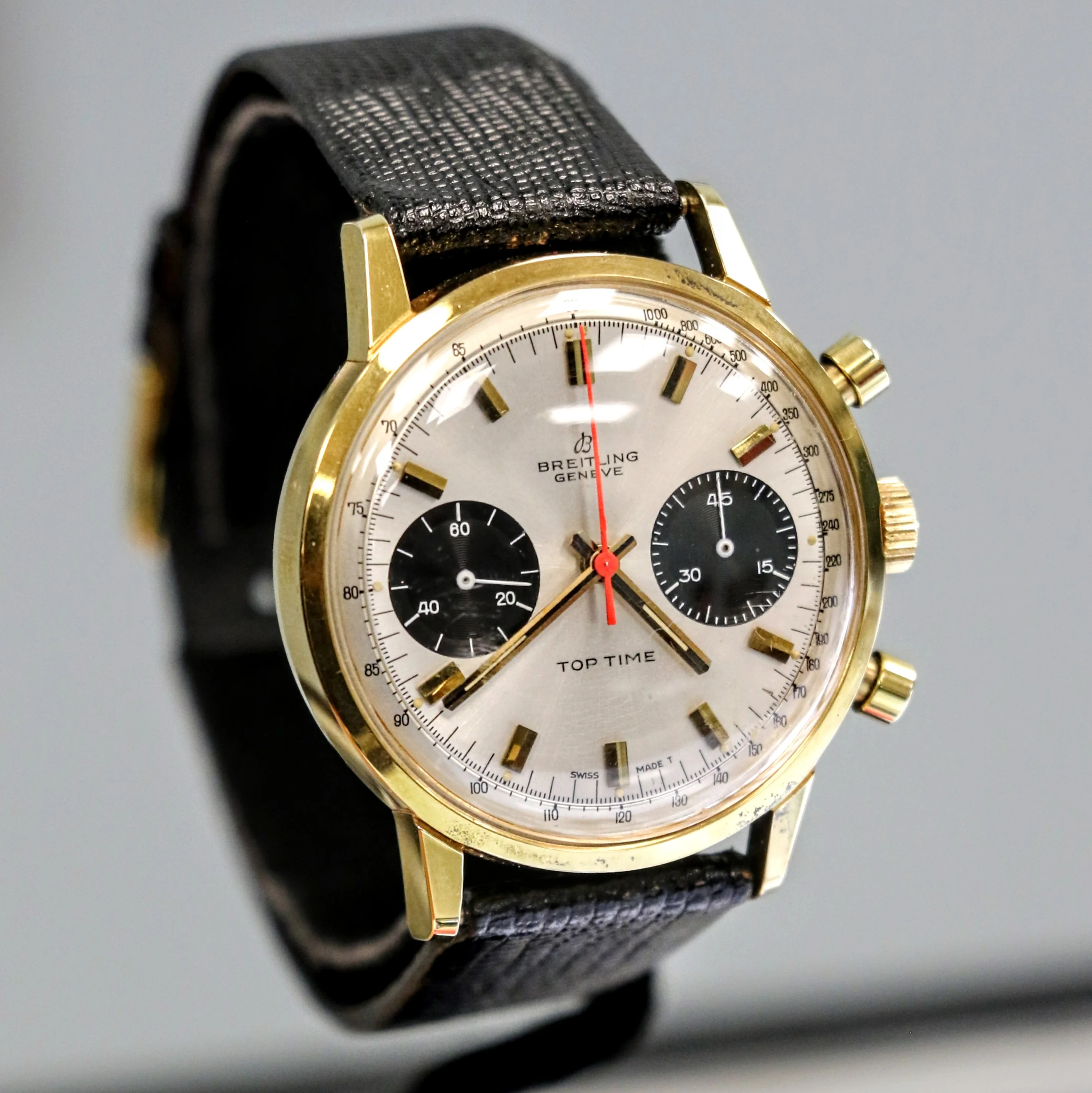 1965 BREITLING Top Time Chronograph Wristwatch Ref. 2000-33 Panda Dial Watch - Image 4