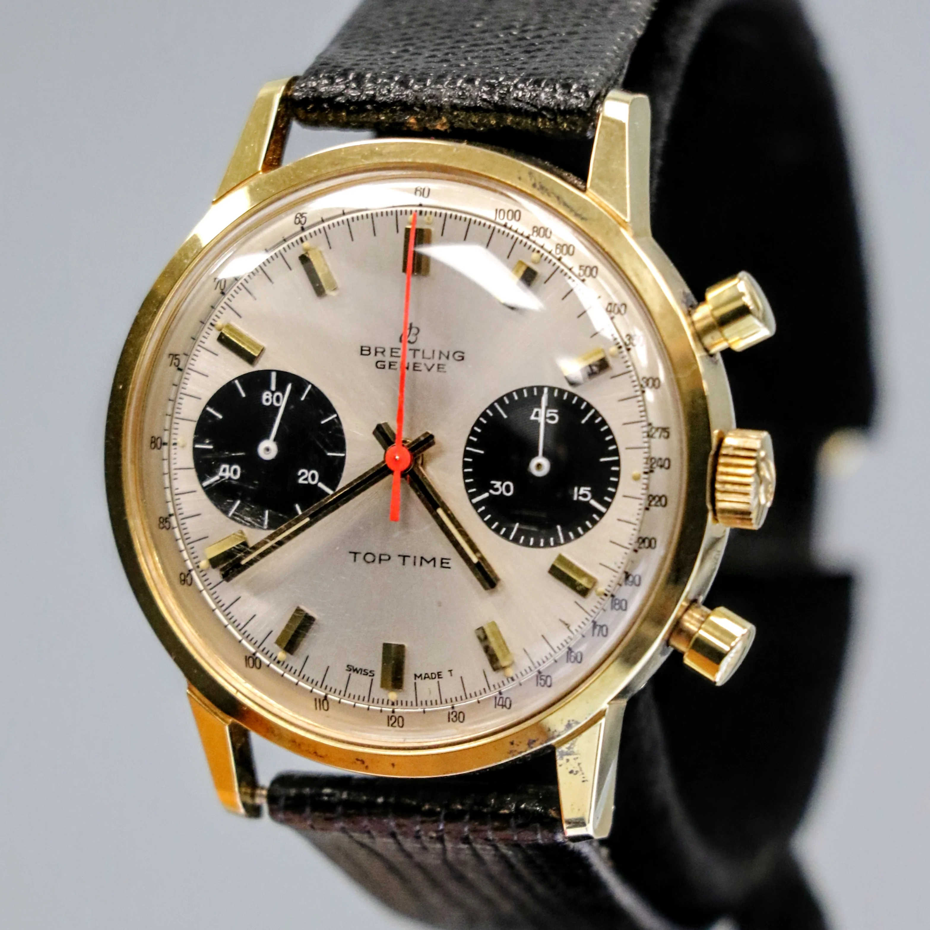 1965 BREITLING Top Time Chronograph Wristwatch Ref. 2000-33 Panda Dial Watch - Image 6