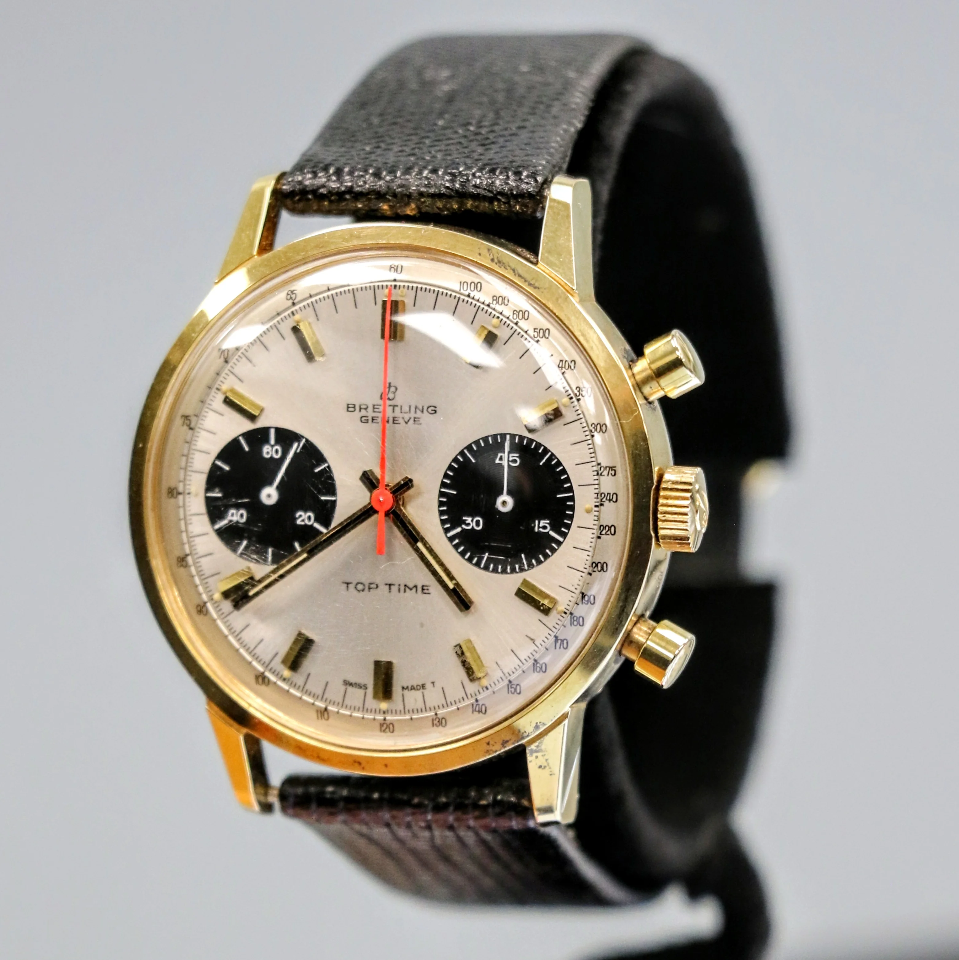 1965 BREITLING Top Time Chronograph Wristwatch Ref. 2000-33 Panda Dial Watch - Image 7