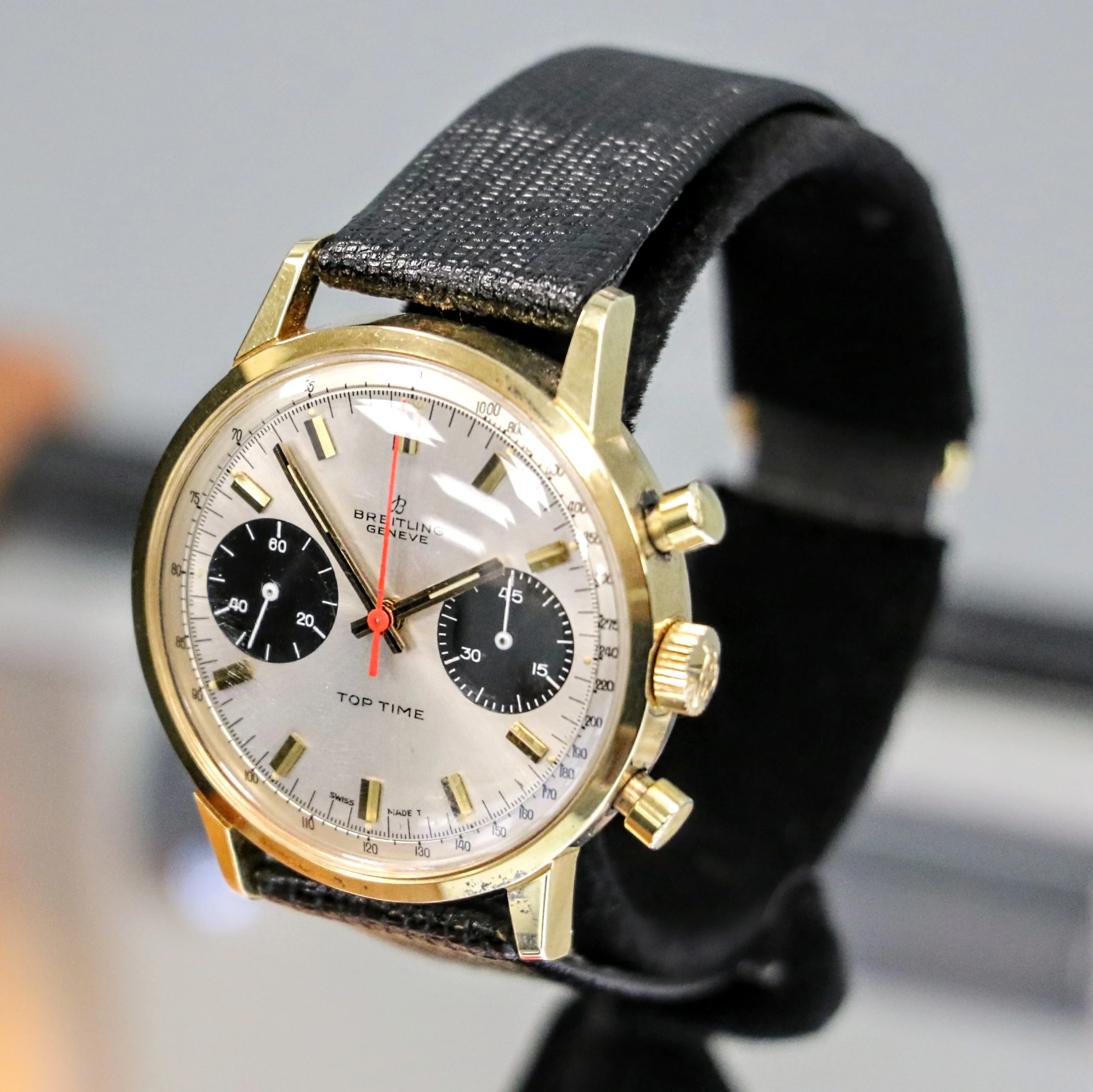 1965 BREITLING Top Time Chronograph Wristwatch Ref. 2000-33 Panda Dial Watch - Image 9