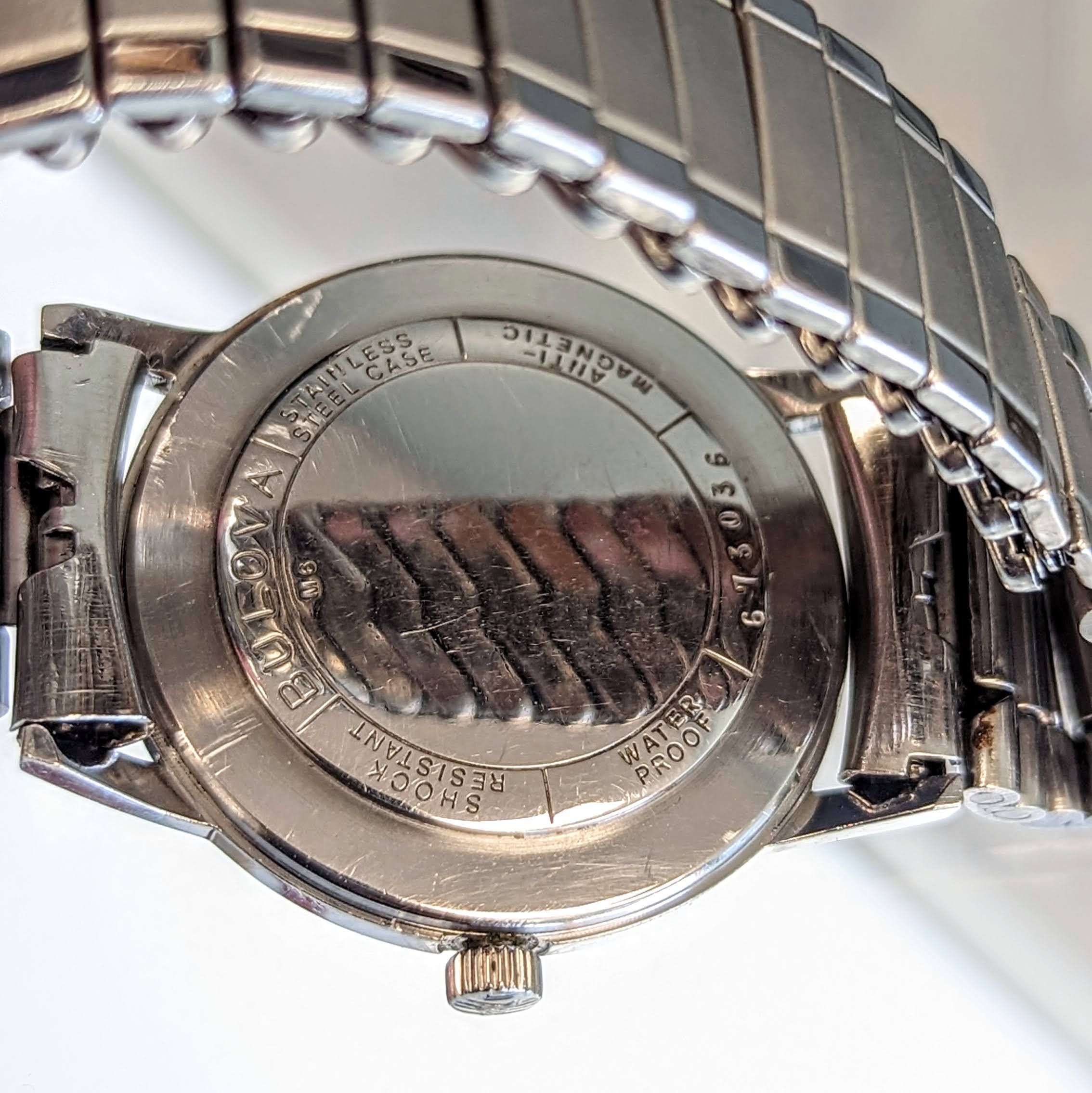 1966 BULOVA Surf King Waterproof Wristwatch 32mm Swiss Made Watch - All Stainless Steel - Image 11