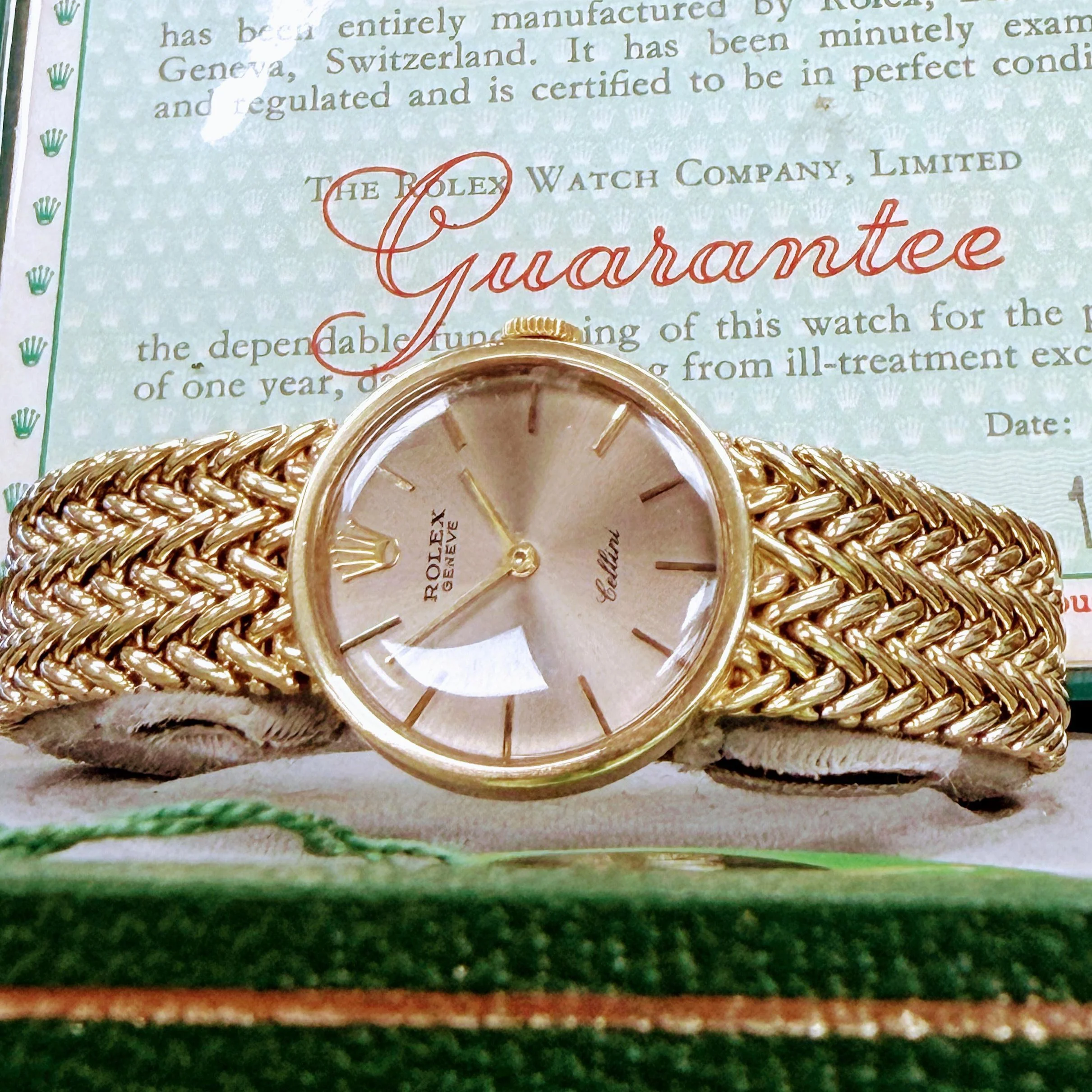 1966 Ladies Rolex Celini Watch 14K Gold Wristwatch - Box & Papers - Image 2