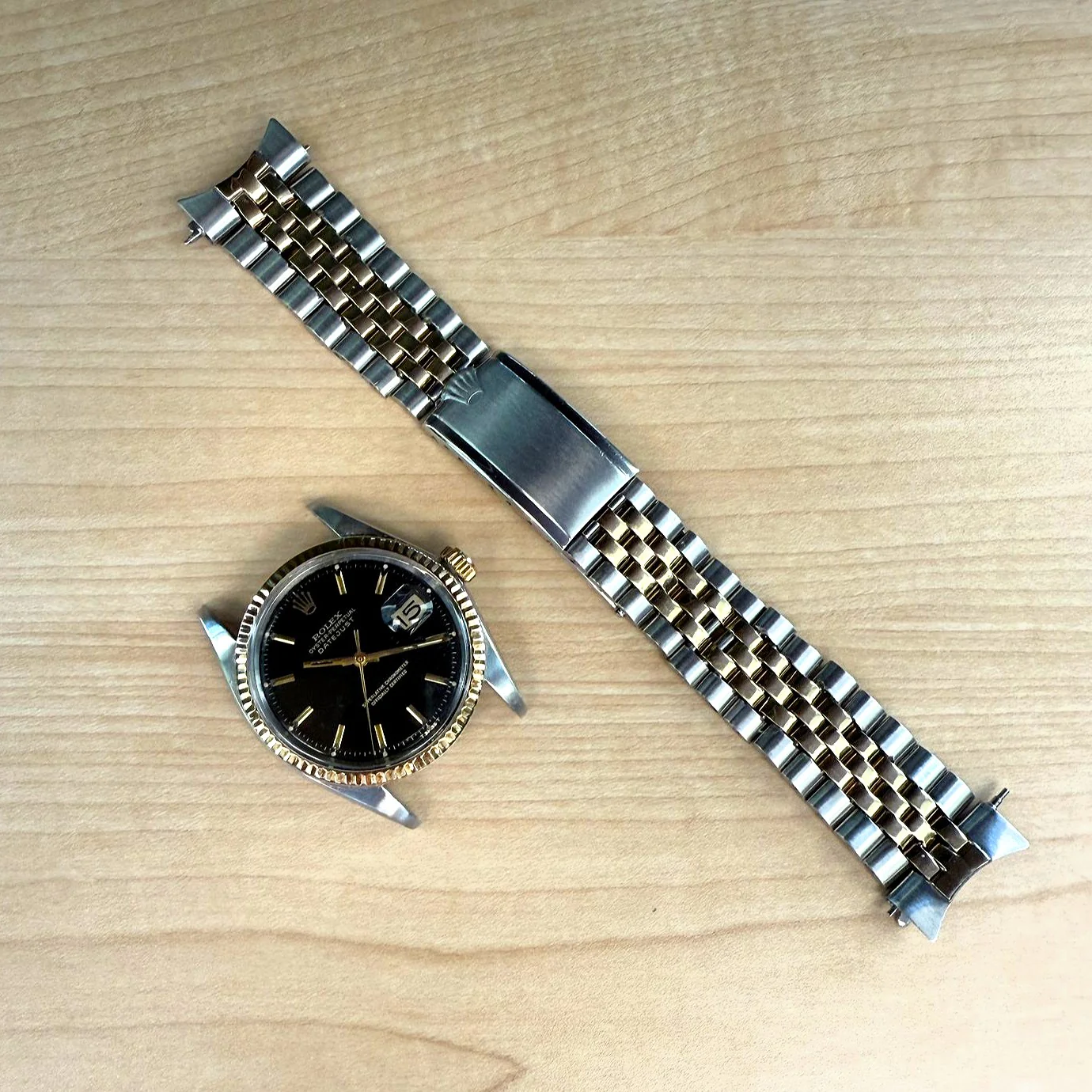 1966 Rolex Datejust 1601 36mm Black Dial Two-Tone Case and Bracelet - Image 13
