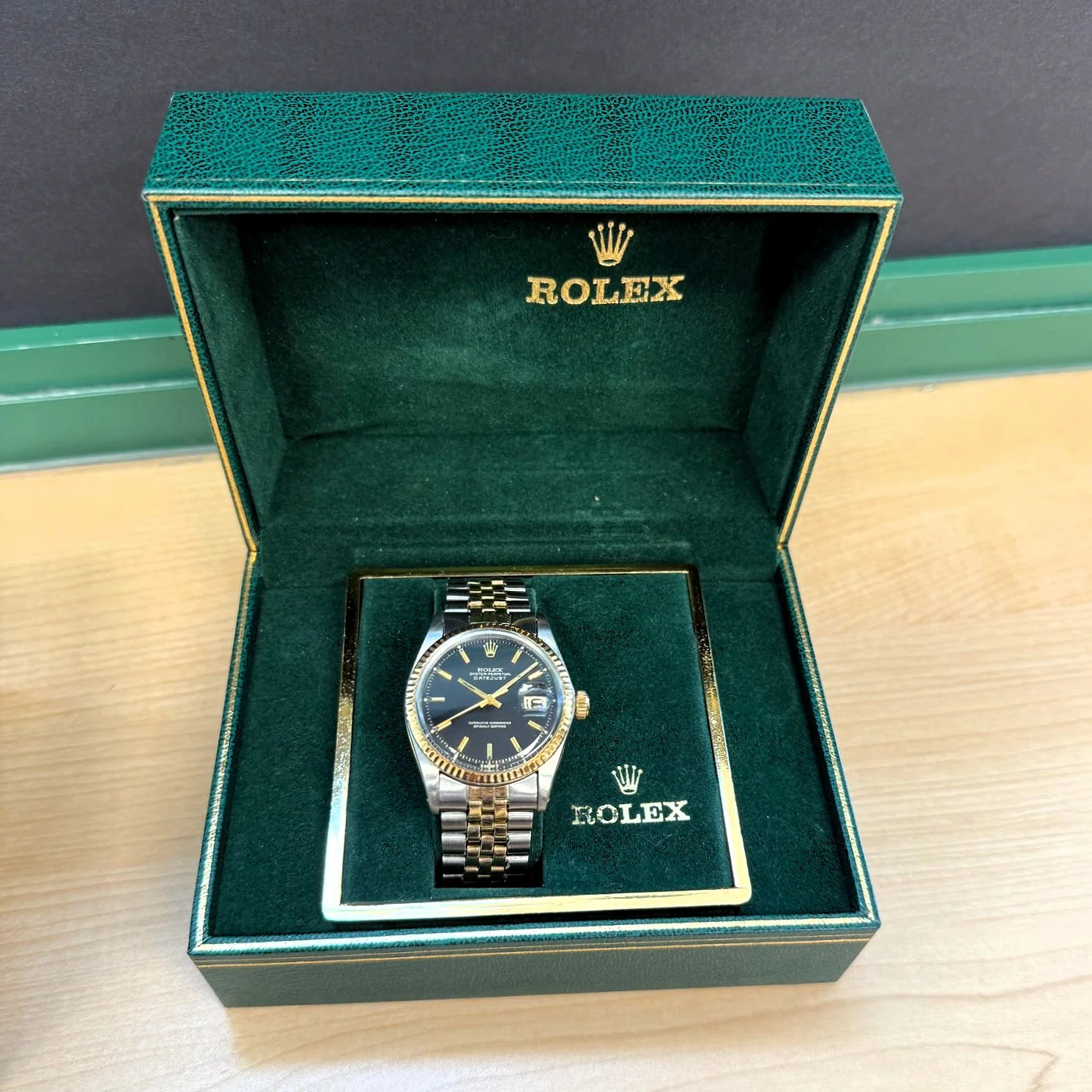1966 Rolex Datejust 1601 36mm Black Dial Two-Tone Case and Bracelet - Image 2
