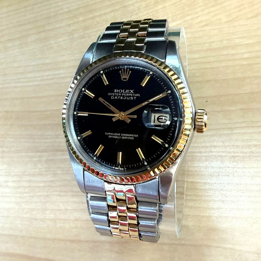 1966 Rolex Datejust 1601 36mm Black Dial Two-Tone Case and Bracelet - Image 4