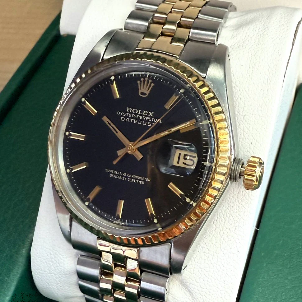 1966 Rolex Datejust 1601 36mm Black Dial Two-Tone Case and Bracelet - Image 6