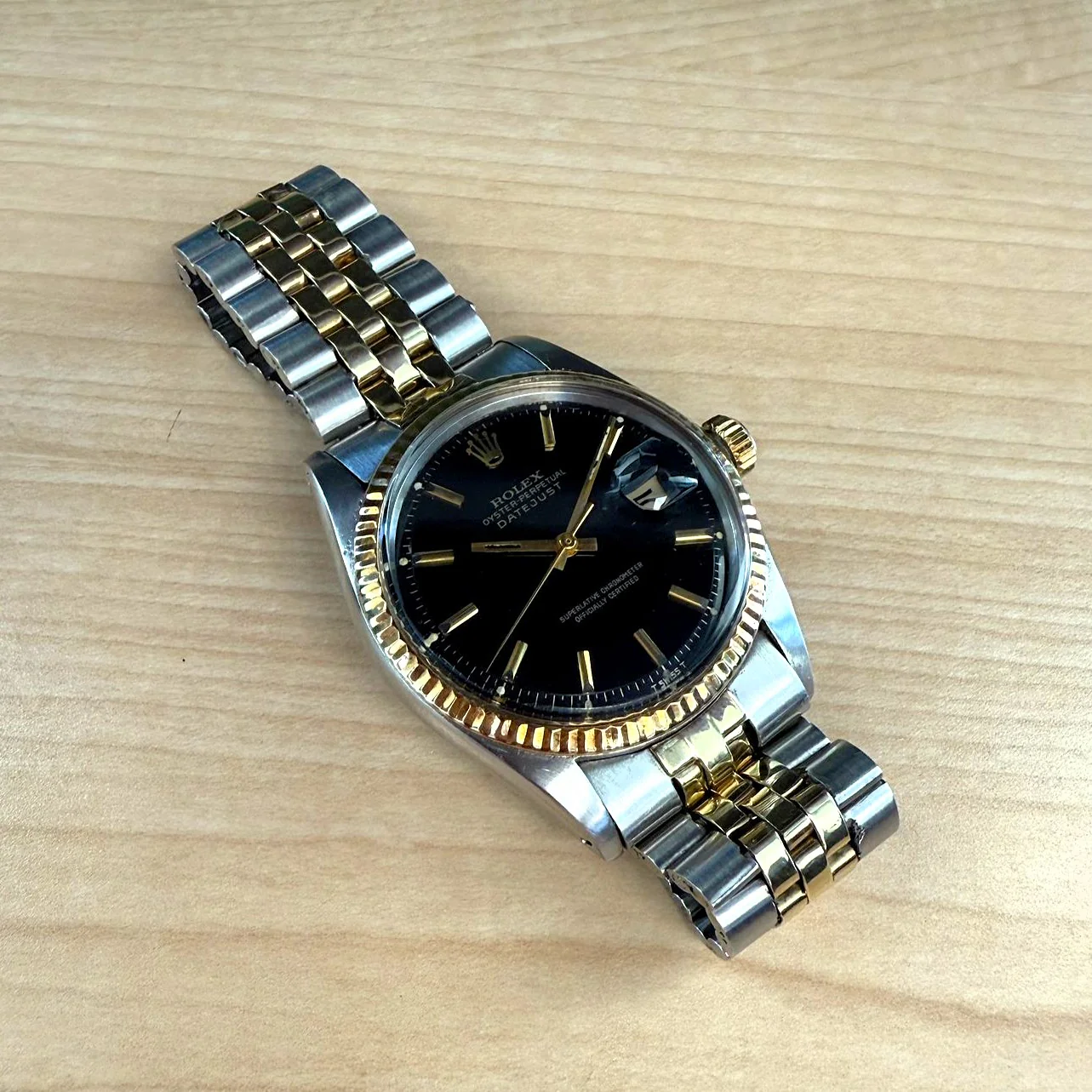 1966 Rolex Datejust 1601 36mm Black Dial Two-Tone Case and Bracelet - Image 8