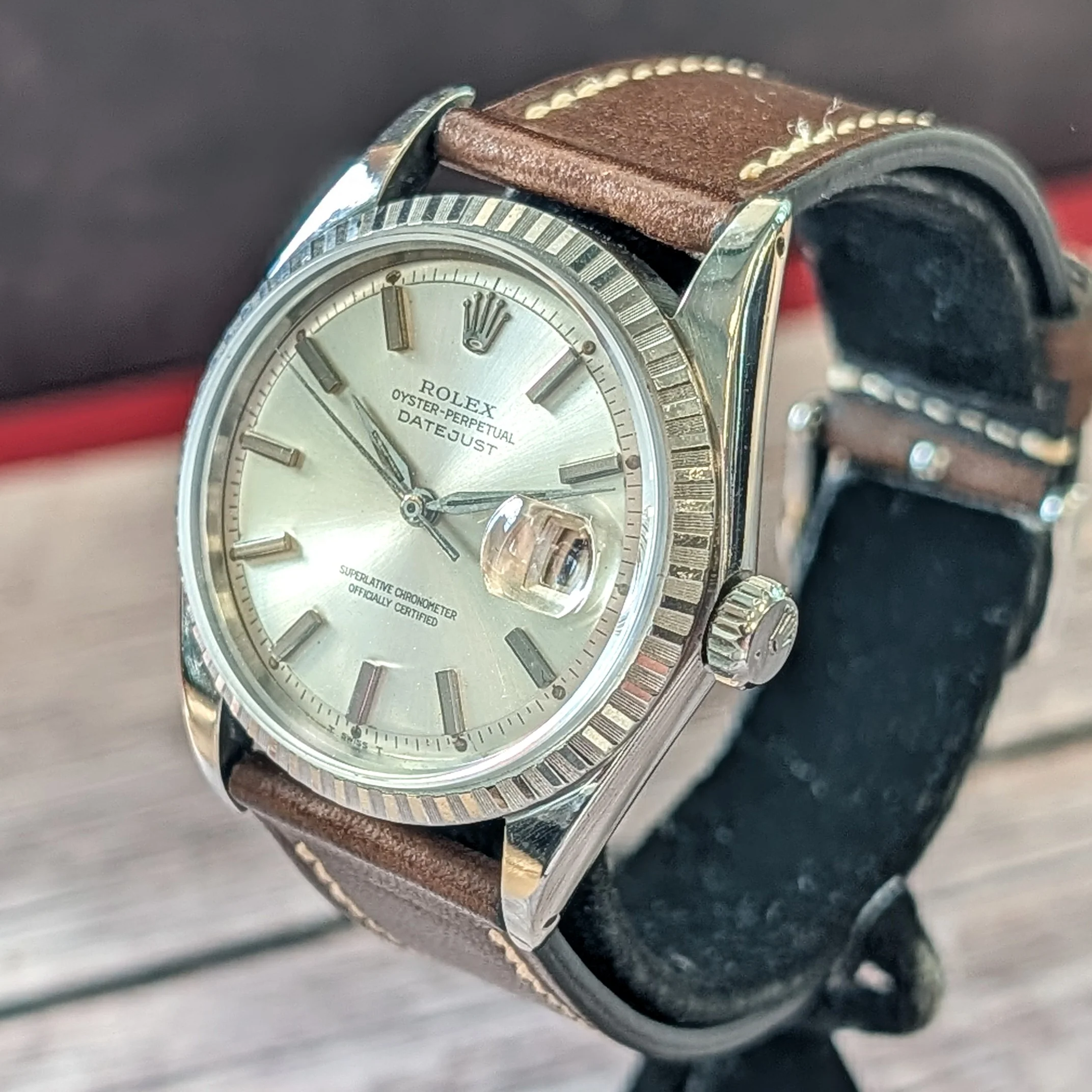 1966 Rolex Datejust 36 Watch 1603 Silver Dial Engine-Turned Bezel Wristwatch - Image 7