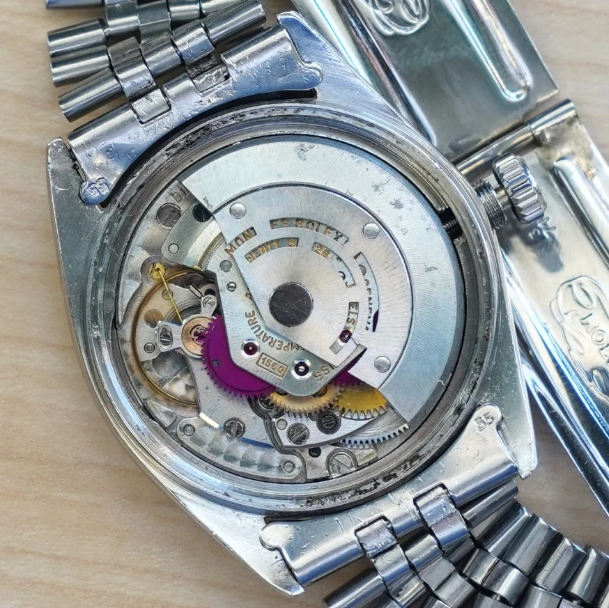 1966 ROLEX Datejust Watch Ref. 1601 Black Dial 36mm ALL S.S. & 18K White Gold Bezel Jubilee Bracelet - Image 12