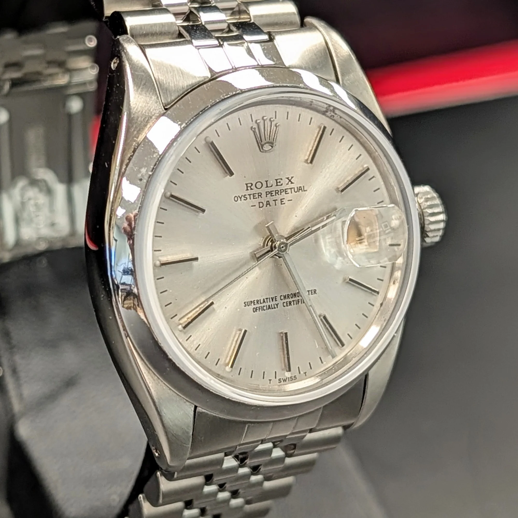 1968 Rolex Date Watch 1500 34mm 26 Jewels Cal. 1570 Wristwatch ALL S.S. - Image 2
