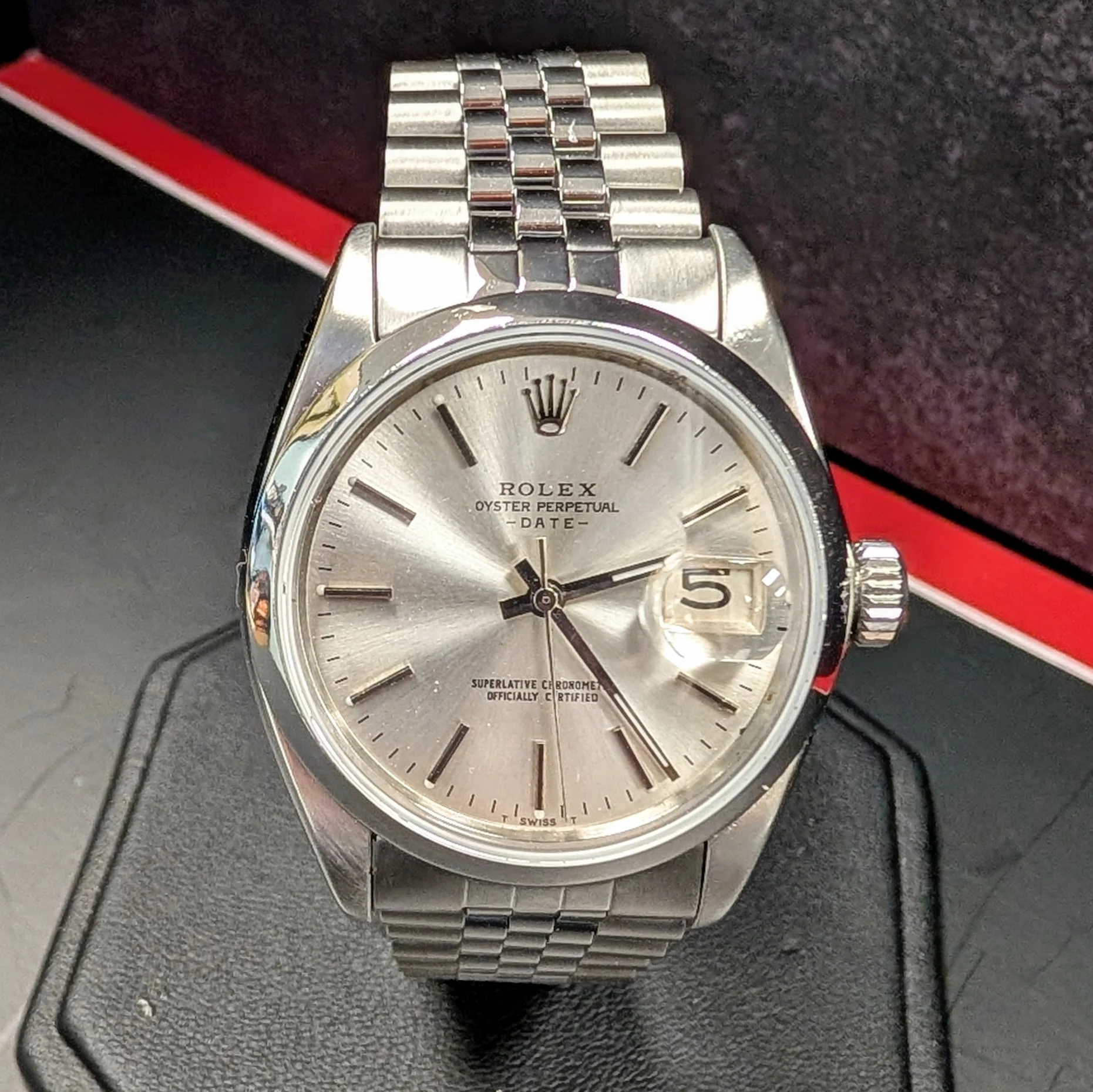 1968 Rolex Date Watch 1500 34mm 26 Jewels Cal. 1570 Wristwatch ALL S.S. - Image 3