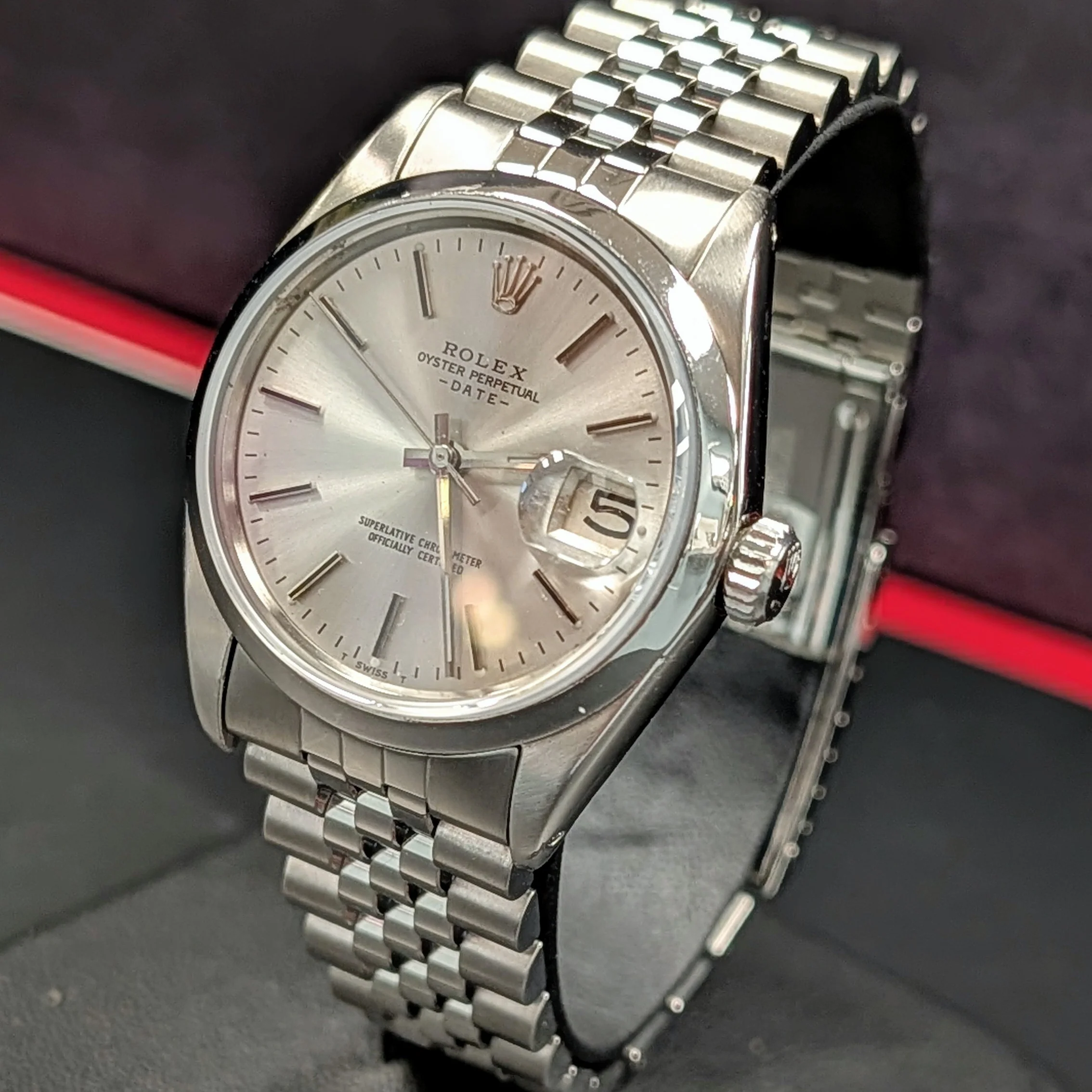 1968 Rolex Date Watch 1500 34mm 26 Jewels Cal. 1570 Wristwatch ALL S.S. - Image 4
