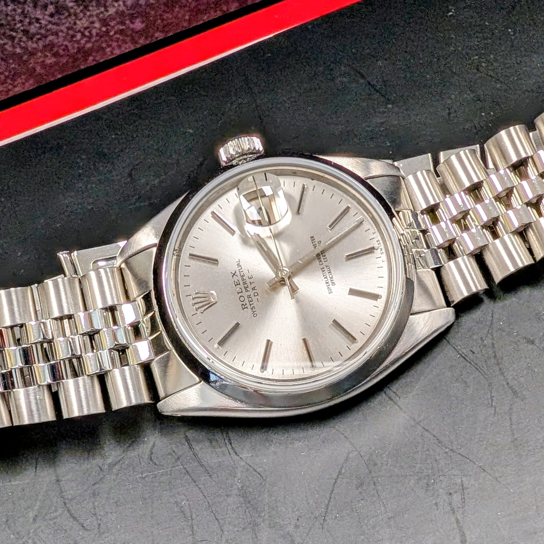 1968 Rolex Date Watch 1500 34mm 26 Jewels Cal. 1570 Wristwatch ALL S.S. - Image 6