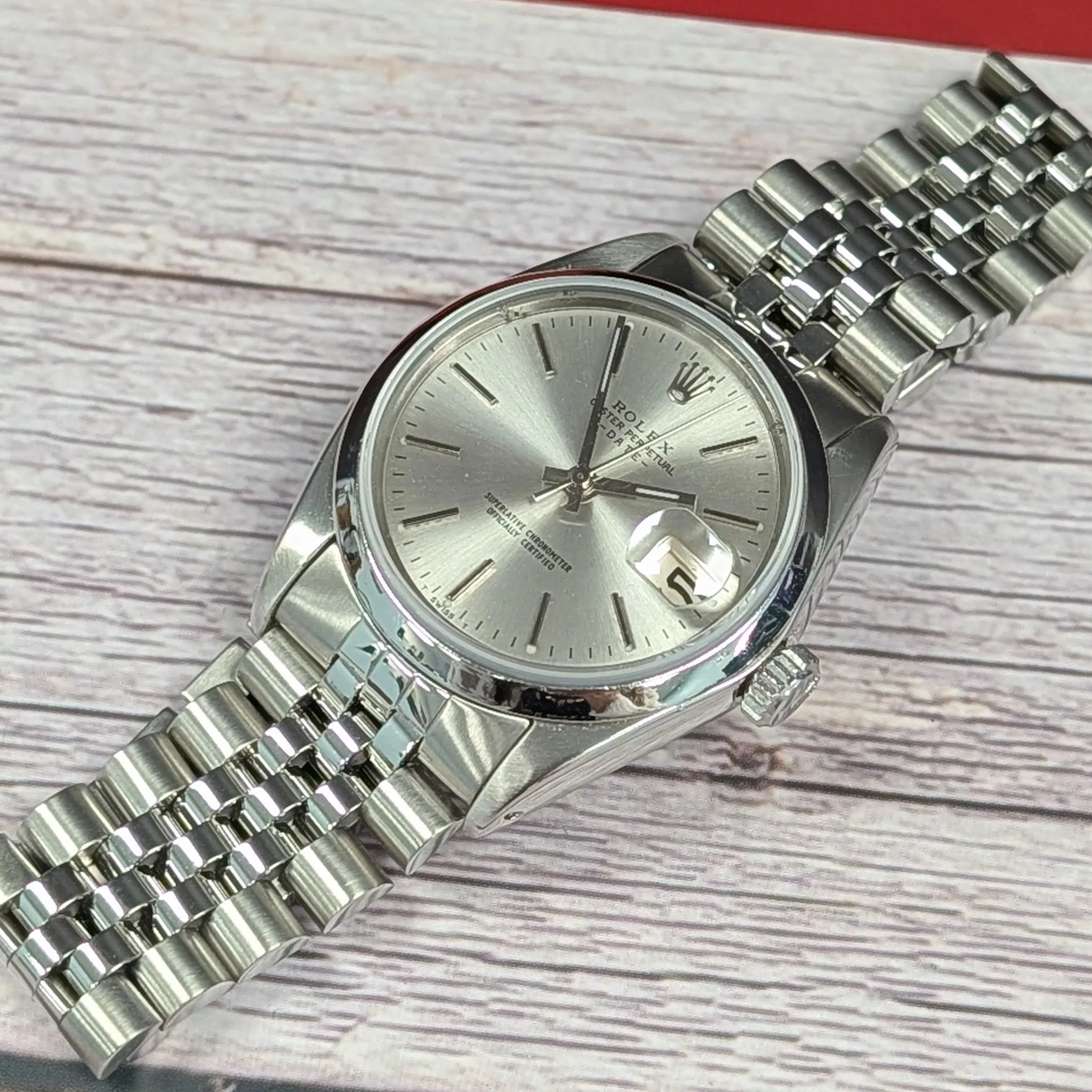 1968 Rolex Date Watch 1500 34mm 26 Jewels Cal. 1570 Wristwatch ALL S.S. - Image 9