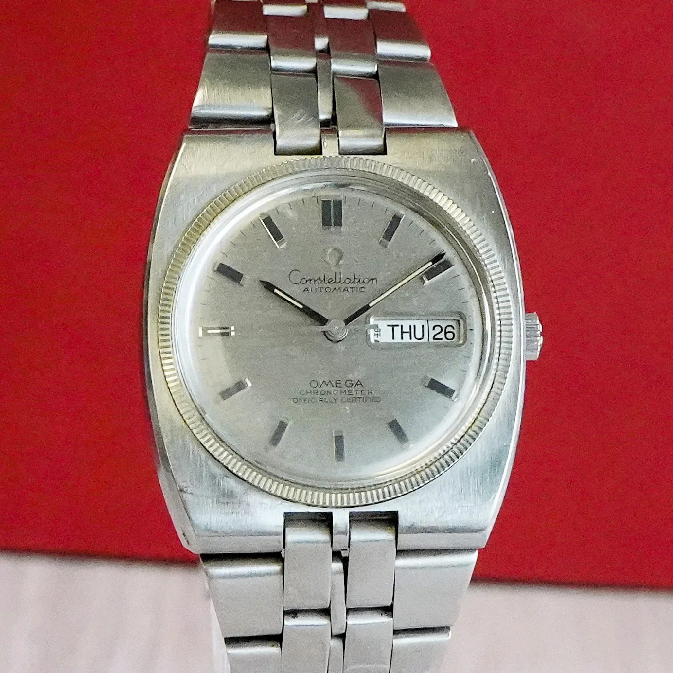 1969 Omega Constellation Automatic Watch 168.045 Day/Date 36mm ALL S.S. Cal. 751 24 Jewels ADJ.