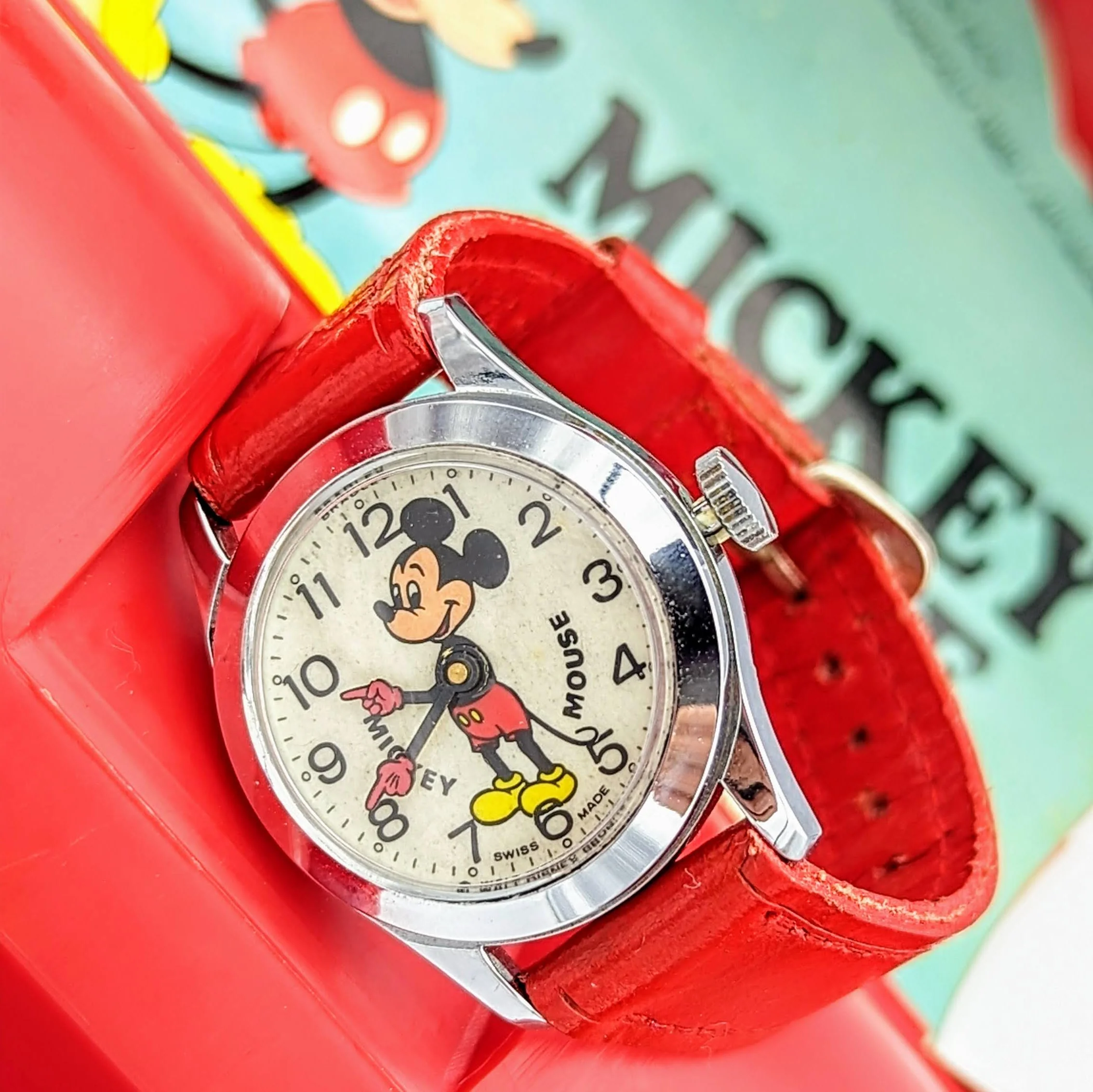 1975 MICKEY MOUSE Wristwatch by BRADLEY TIME Walt Disney Productions Swiss Made Watch - Image 5
