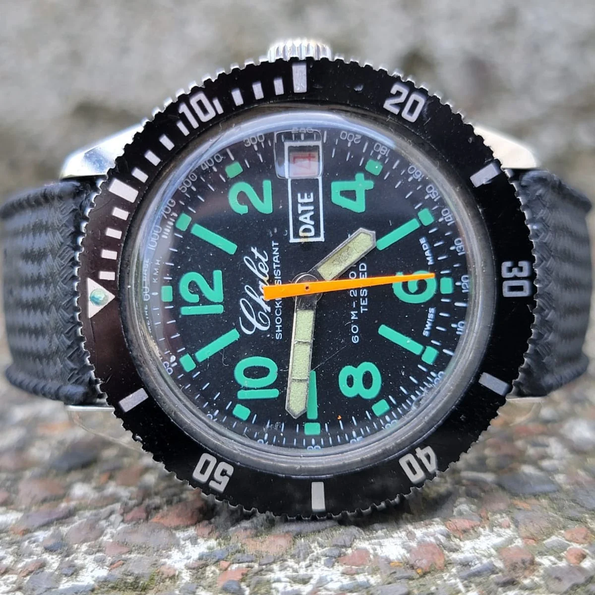 1970's CHALET Skin Diver Watch Cal. EB 8501 Swiss Made - Image 10