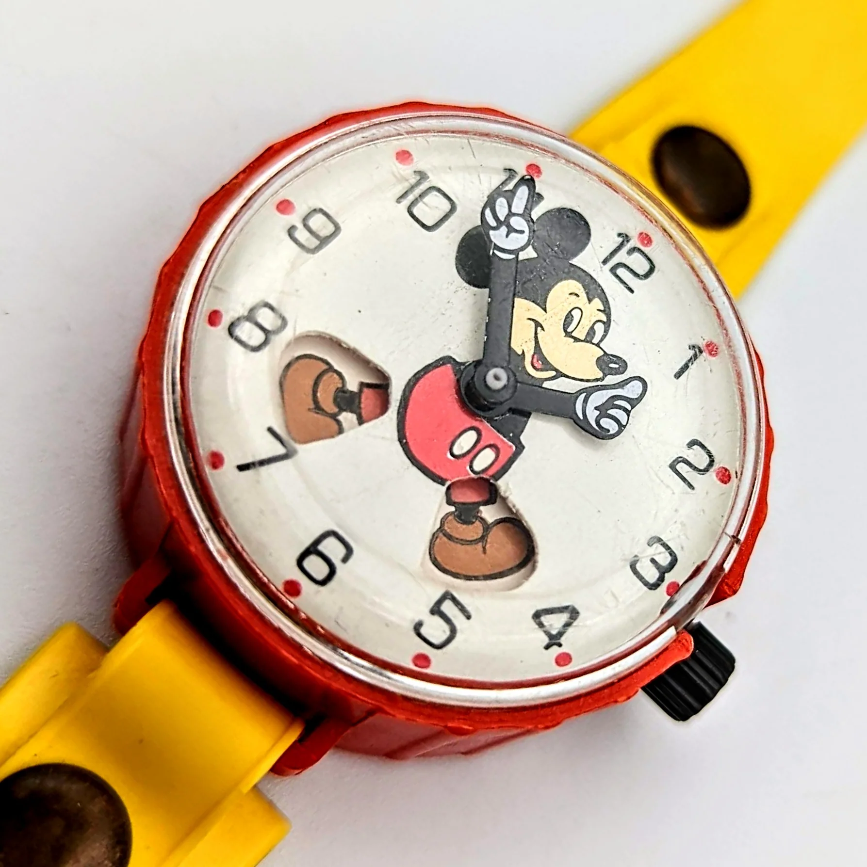 1970's Mickey Mouse Toy Wristwatch by Marx Toys Vintage Mechanical Watch - Image 2