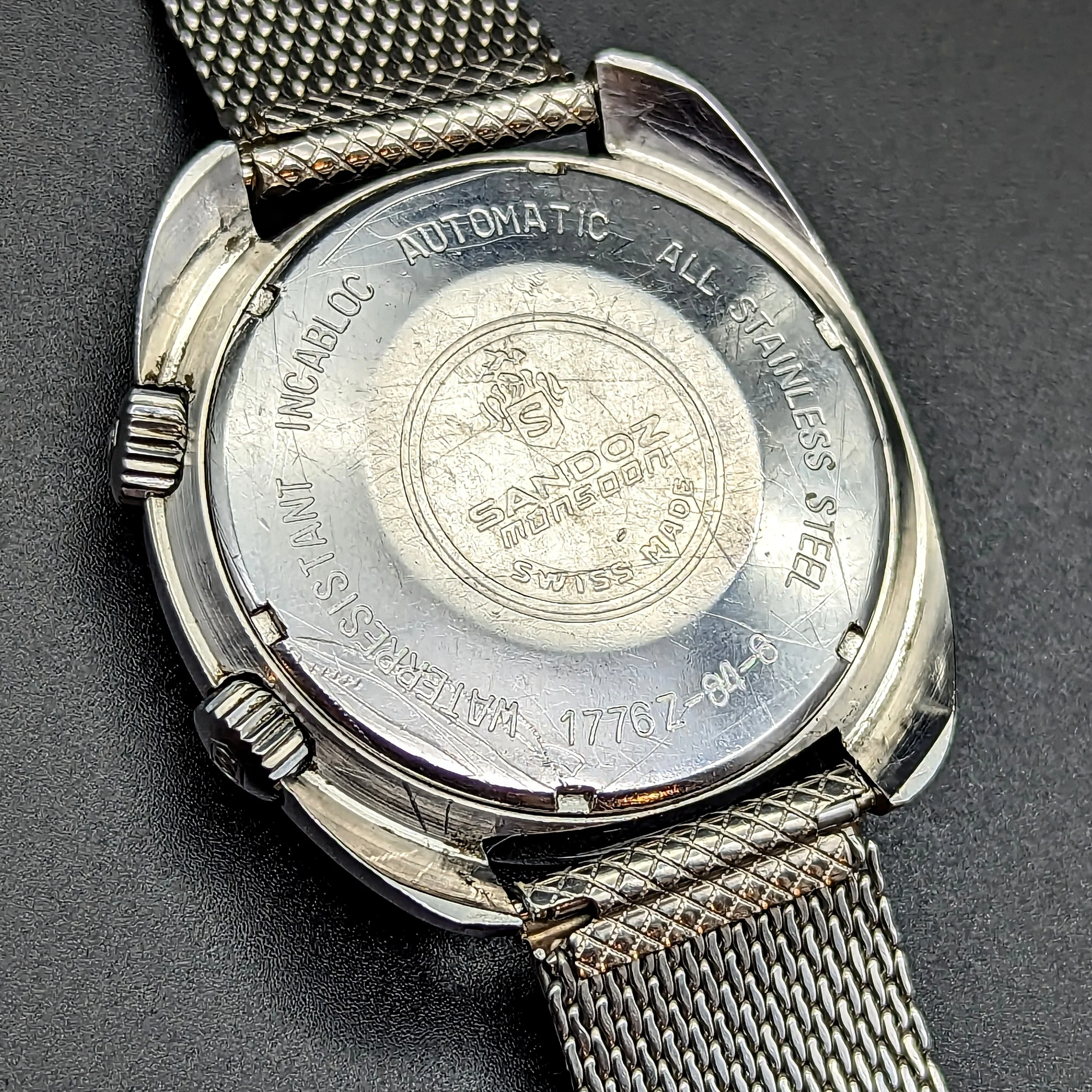 1970s SANDOZ Monsoon Automatic Watch Triple Date Swiss Made Wristwatch - Image 14
