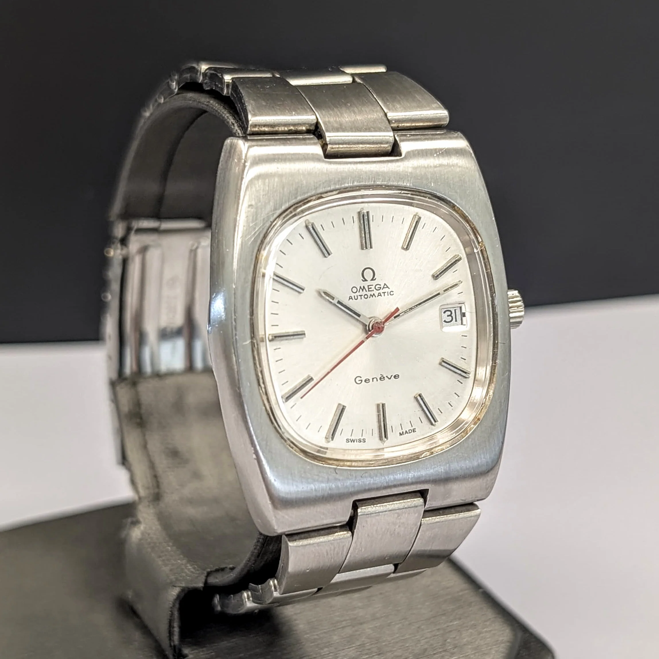1974 Omega Geneve Automatic Watch ST 366.0835 Date Indicator Cal. 1012 36mm ALL S.S. Original Bracelet - Image 6