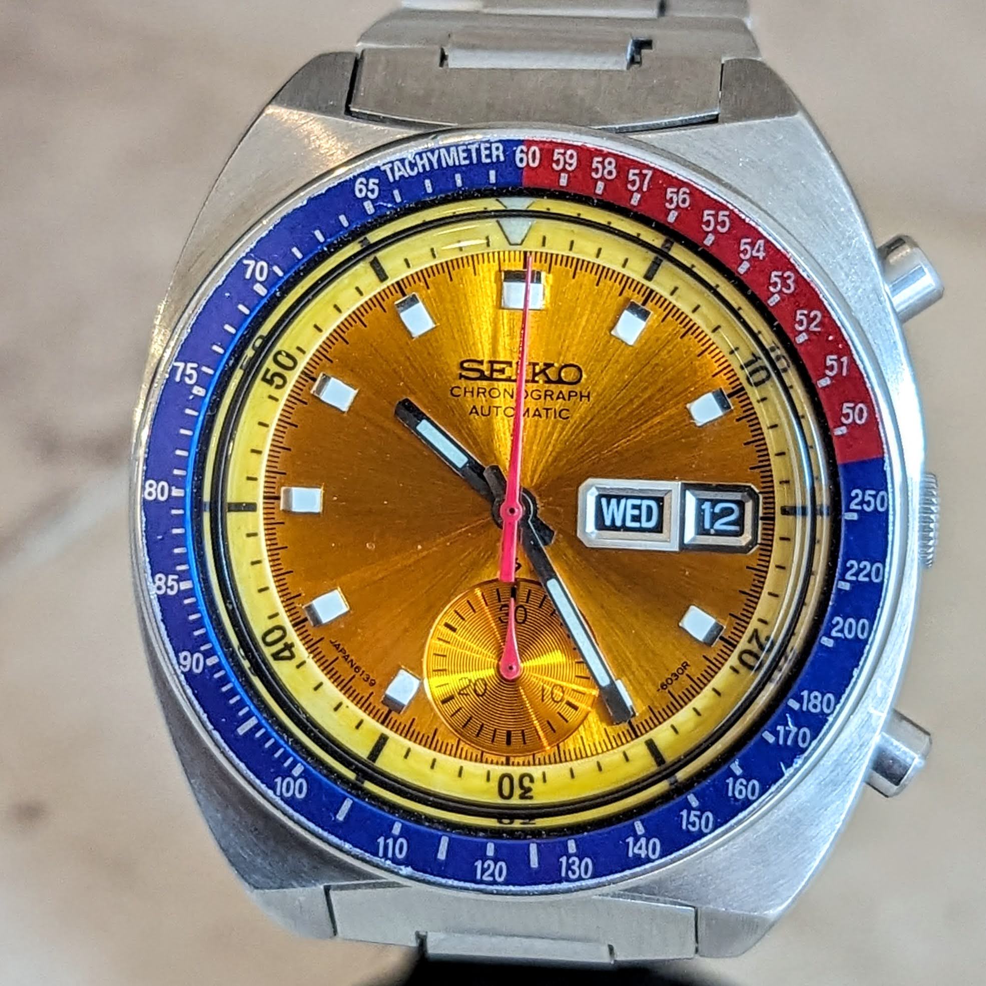 1974 SEIKO Pogue Chronograph Automatic Watch Ref. 6139-6002 Day/Date Wristwatch - Image 6