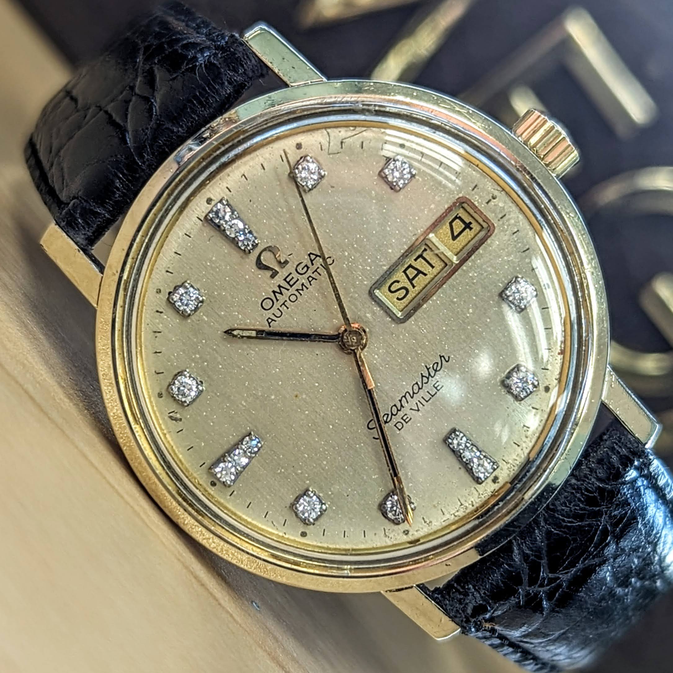 1975 OMEGA Seamaster De Ville Automatic Watch Ref. C6336 Diamond Dial Cal. 1020 Wristwatch - Image 13