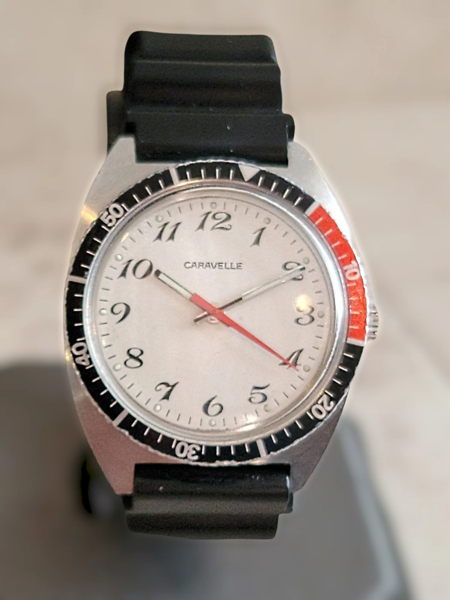 1977 CARAVELLE By Bulova Diver Watch Pepsi Bezel - All S. Steel - Image 13