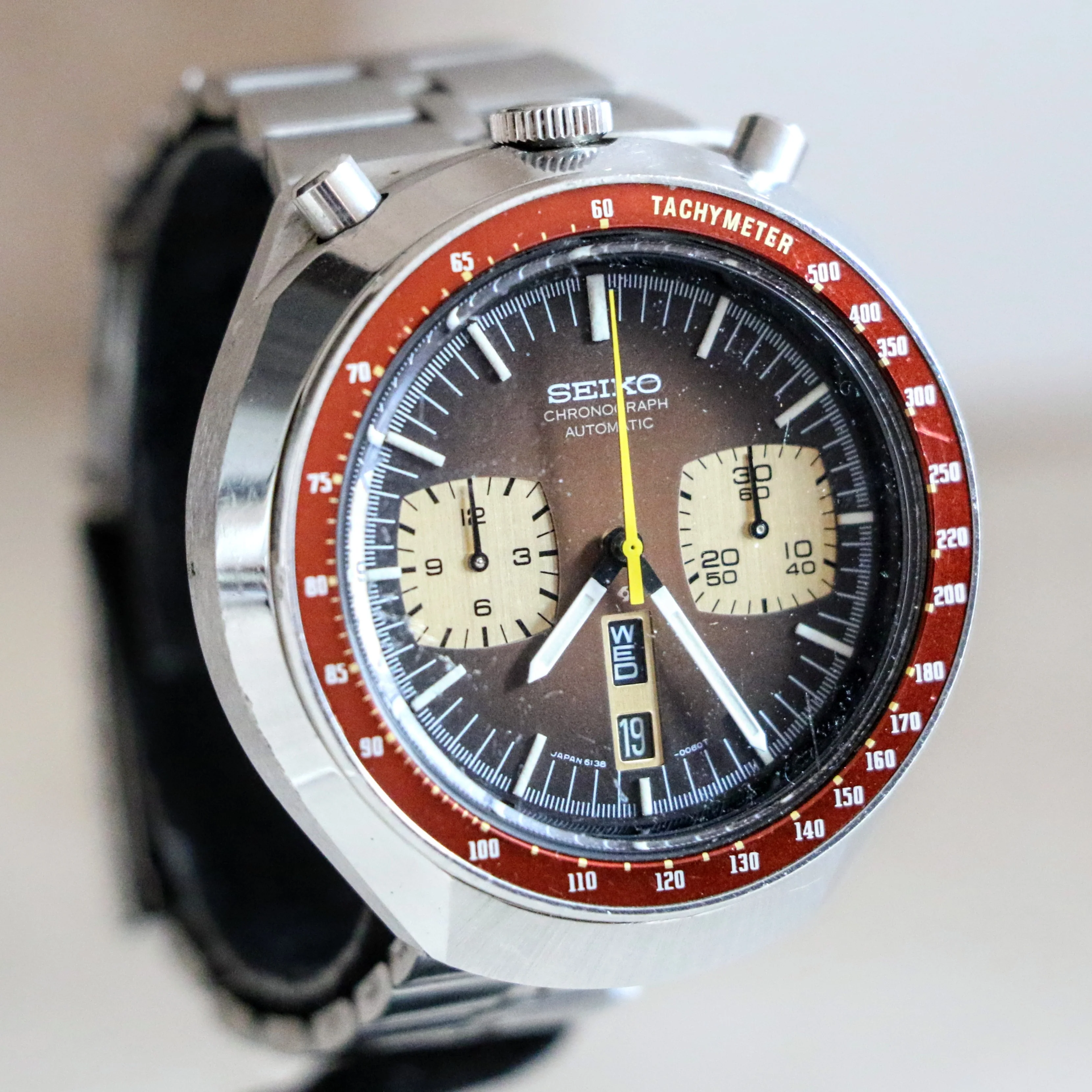 1977 SEIKO BULLHEAD Chronograph Automatic Watch Ref. 6138-0040 Day/Date Vintage Wristwatch - Image 2