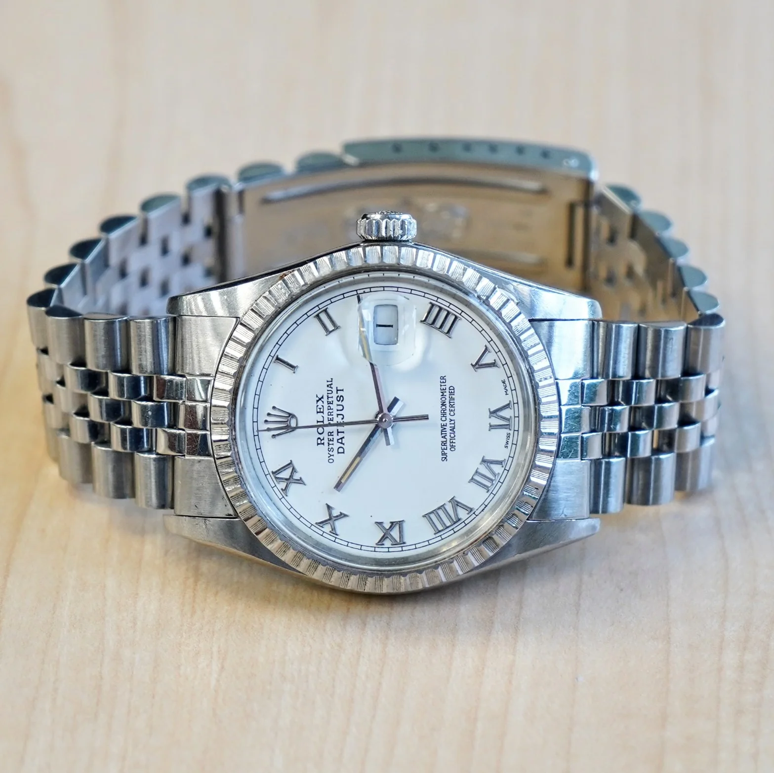 1984 ROLEX Datejust 36 16014 White Dial & Roman Numerals ALL S.S. Automatic Watch - Image 9