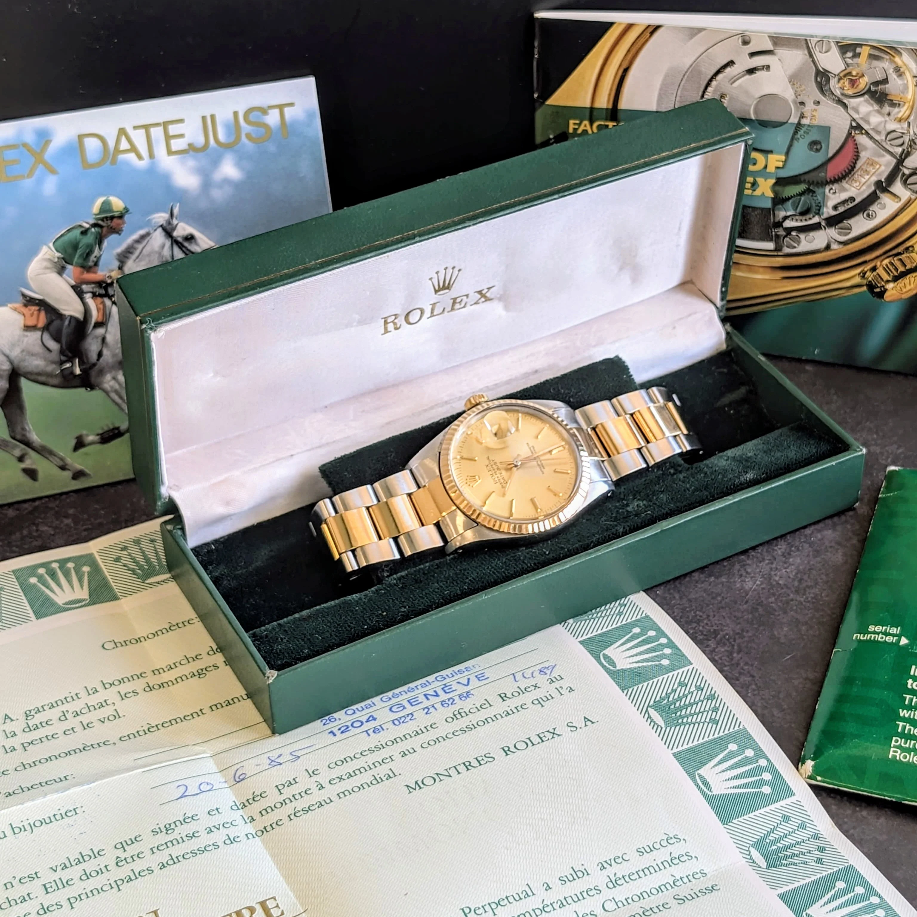 1985 Rolex Datejust 36 Watch 16013 ALL Two-Tone Factory Oyster Bracelet - Service Box & Papers! - Image 11
