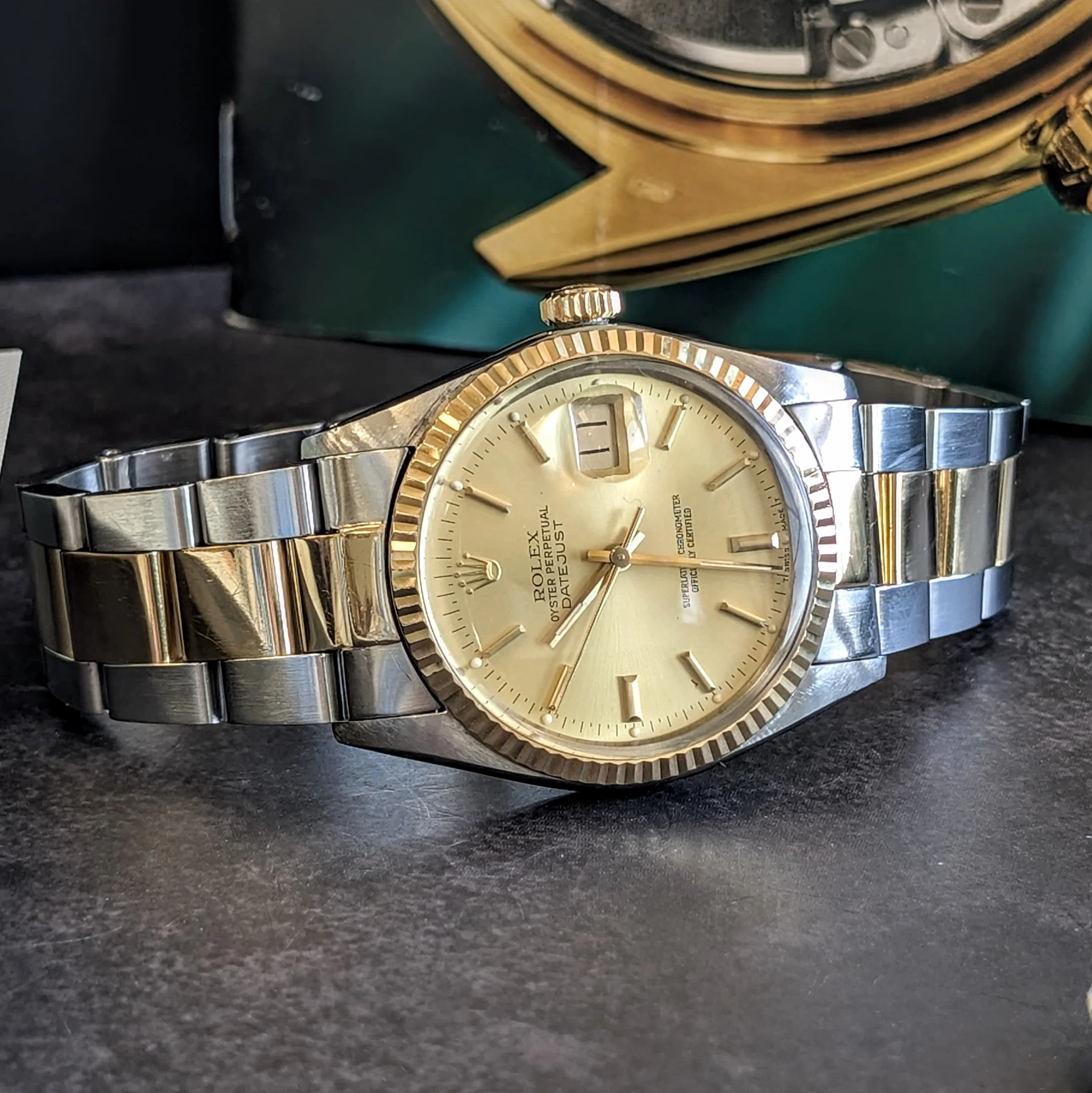1985 Rolex Datejust 36 Watch 16013 ALL Two-Tone Factory Oyster Bracelet - Service Box & Papers! - Image 12