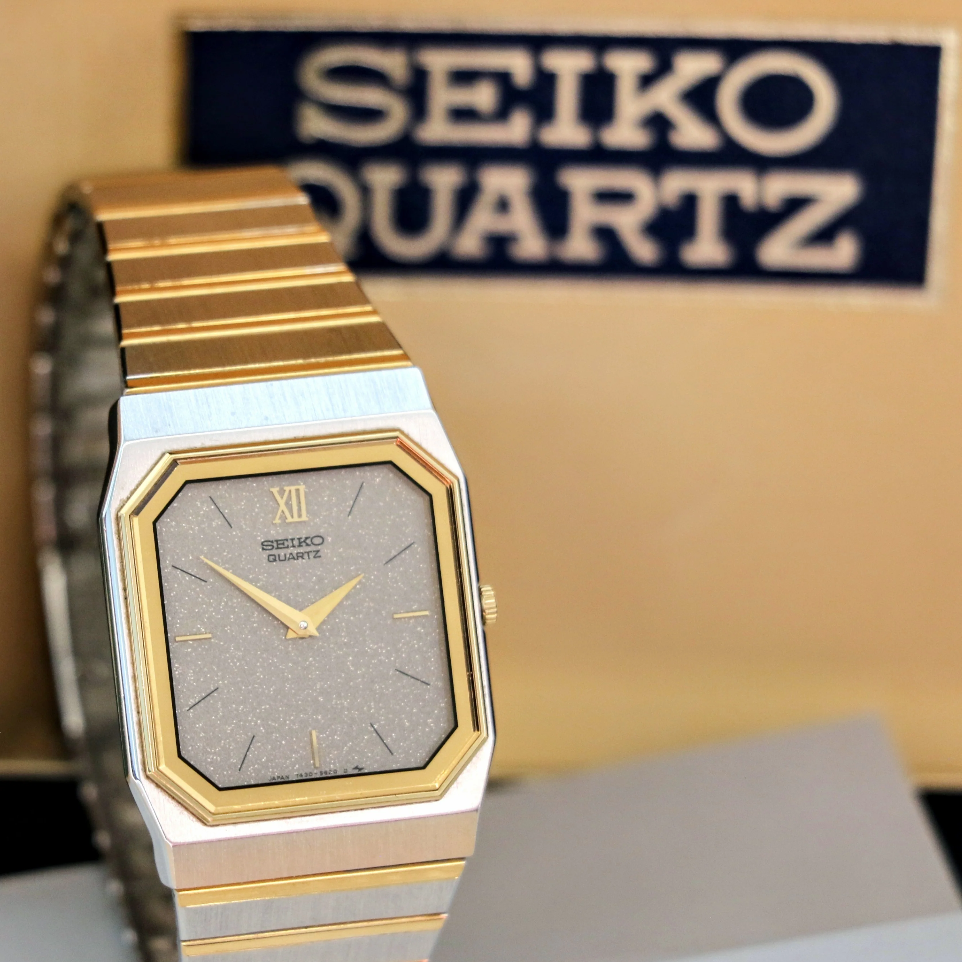 1994 SEIKO Quartz Dress Watch Two-Tone Case & Bracelet "Galaxy" Dial 7430-5359 - IN BOX! - Image 3