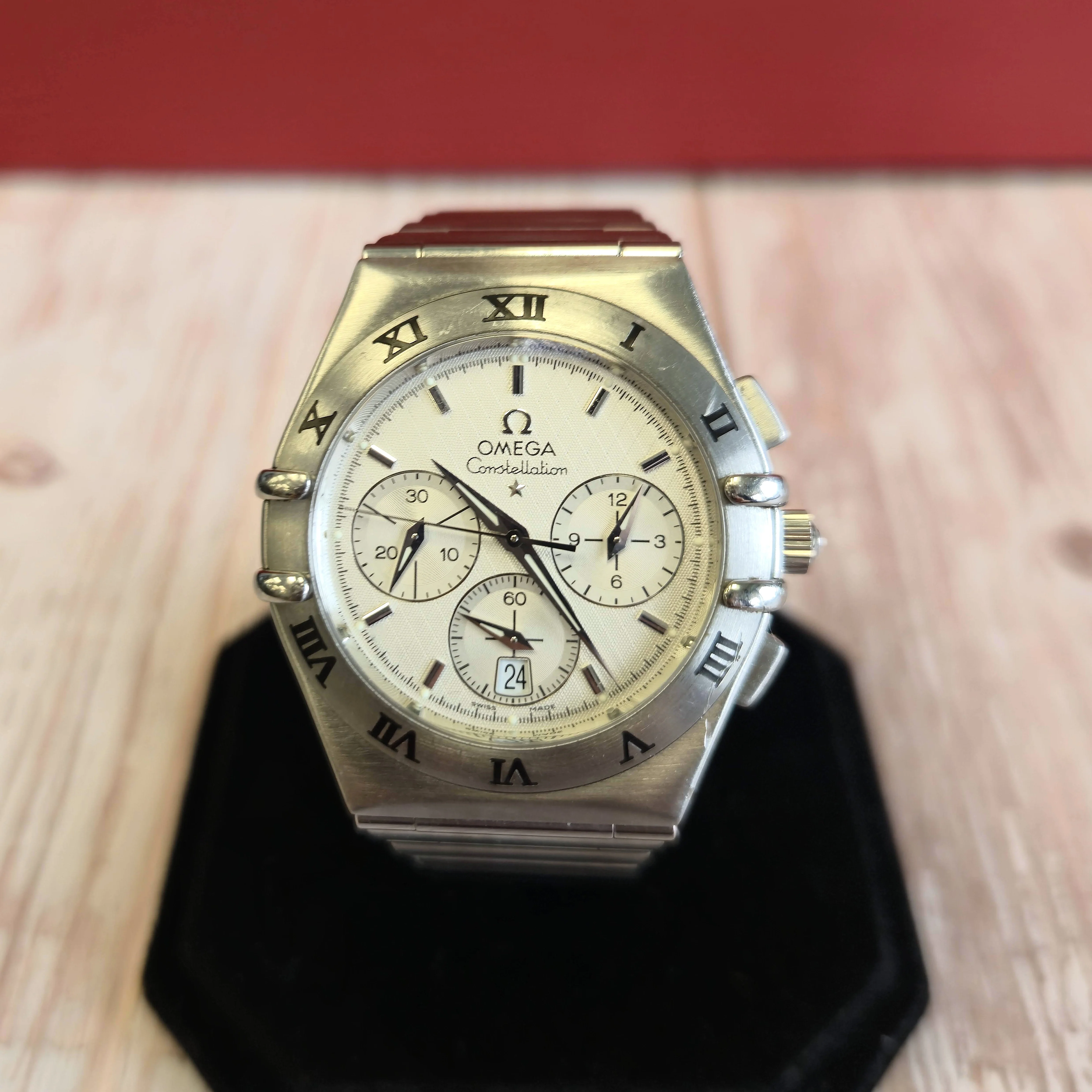 1998 Omega Constellation Chronograph Watch 1542.30 "Double Eagle" 39mm ALL S.S. - Image 3