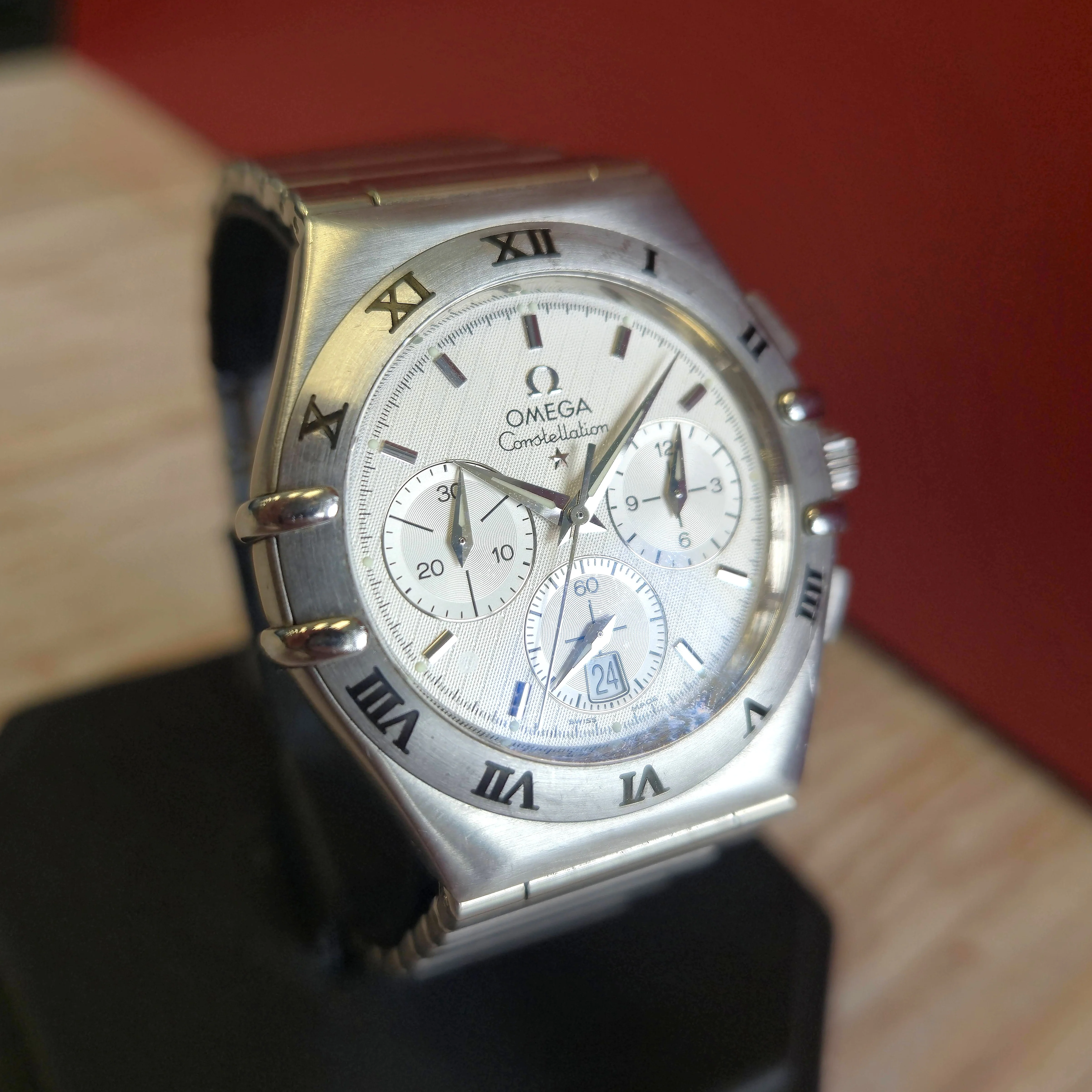 1998 Omega Constellation Chronograph Watch 1542.30 "Double Eagle" 39mm ALL S.S. - Image 4