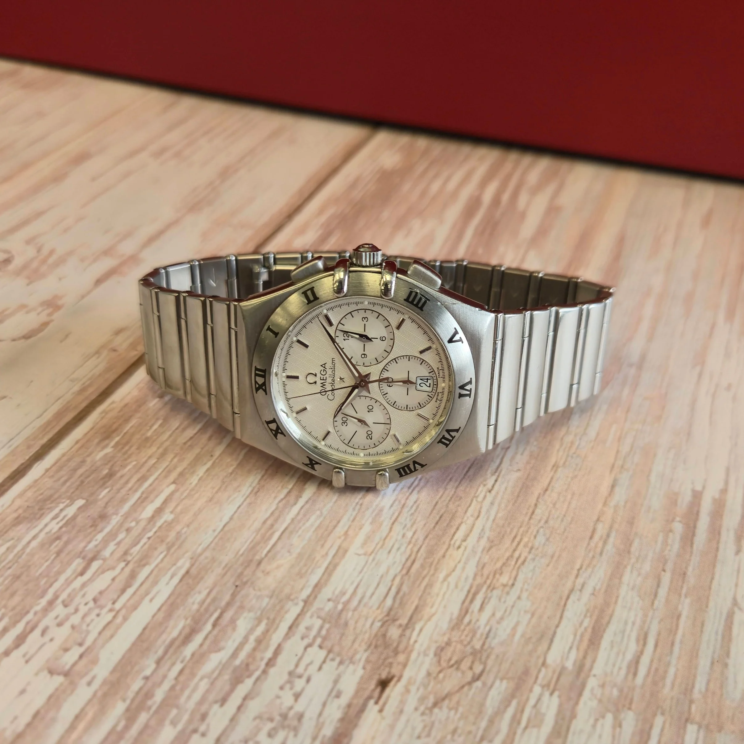 1998 Omega Constellation Chronograph Watch 1542.30 "Double Eagle" 39mm ALL S.S. - Image 7
