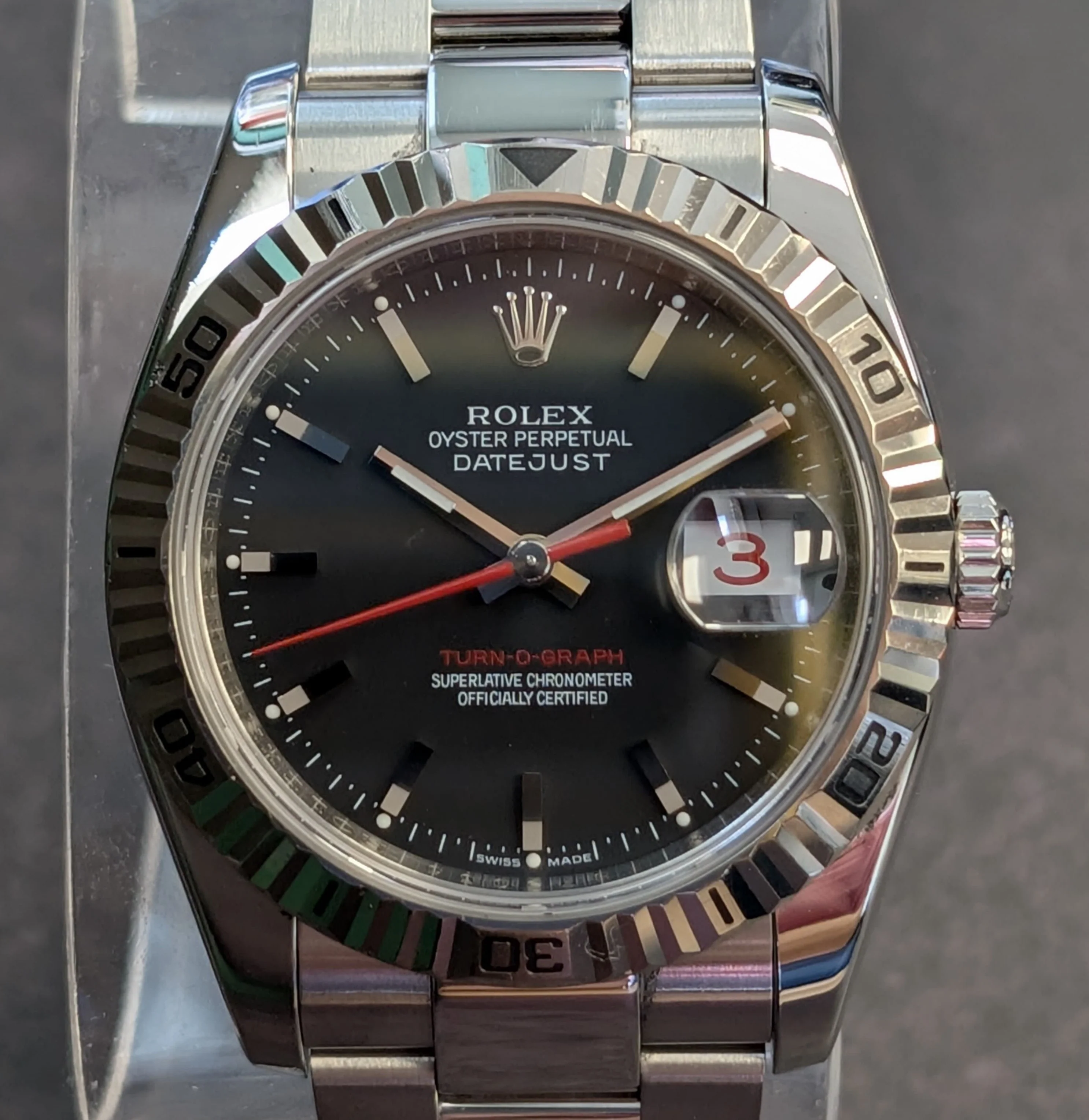 2004 Rolex Datejust Turn-O-Graph Watch 36 116264 Black Dial Oyster Bracelet - Cal. 3135 - Image 22