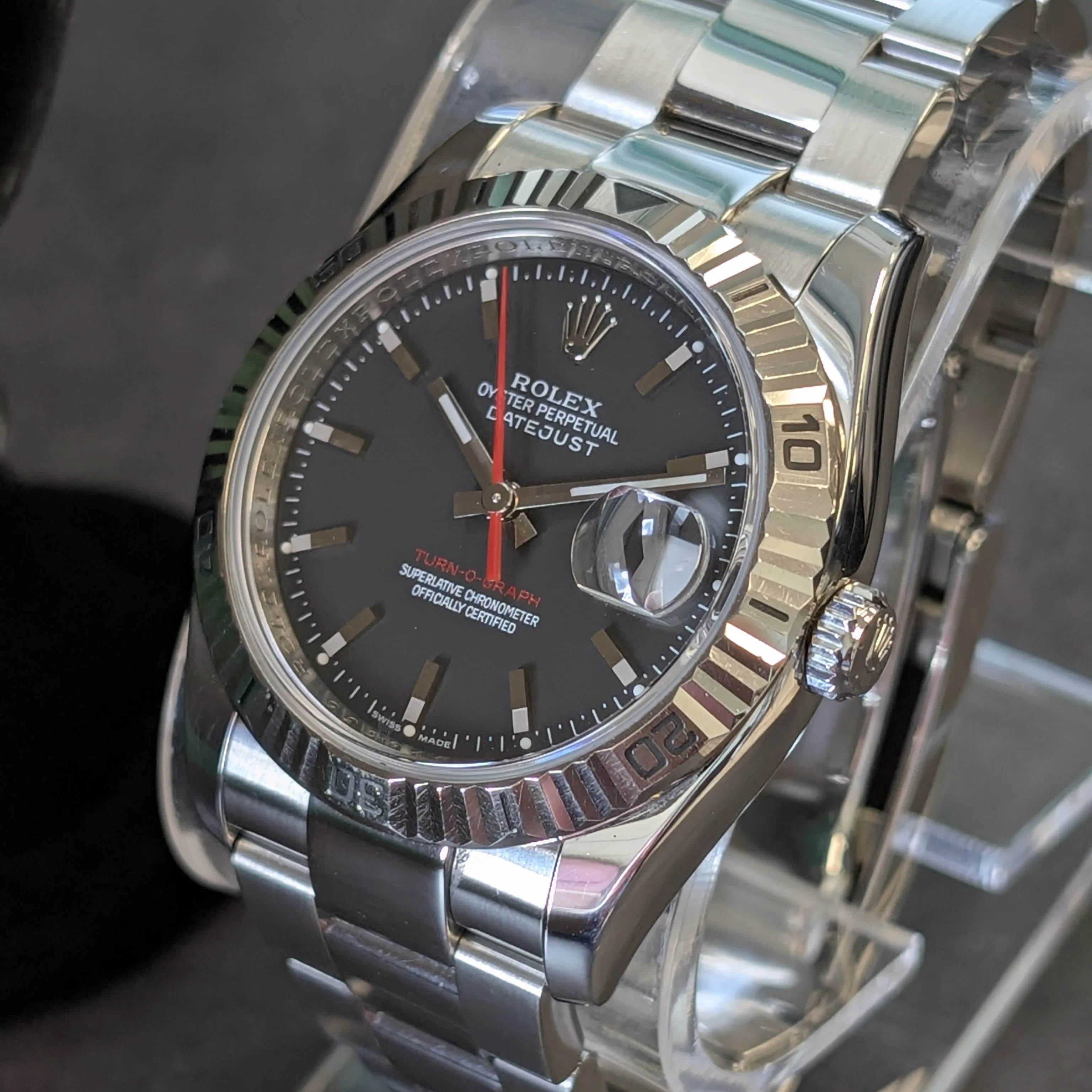 2004 Rolex Datejust Turn-O-Graph Watch 36 116264 Black Dial Oyster Bracelet - Cal. 3135 - Image 23