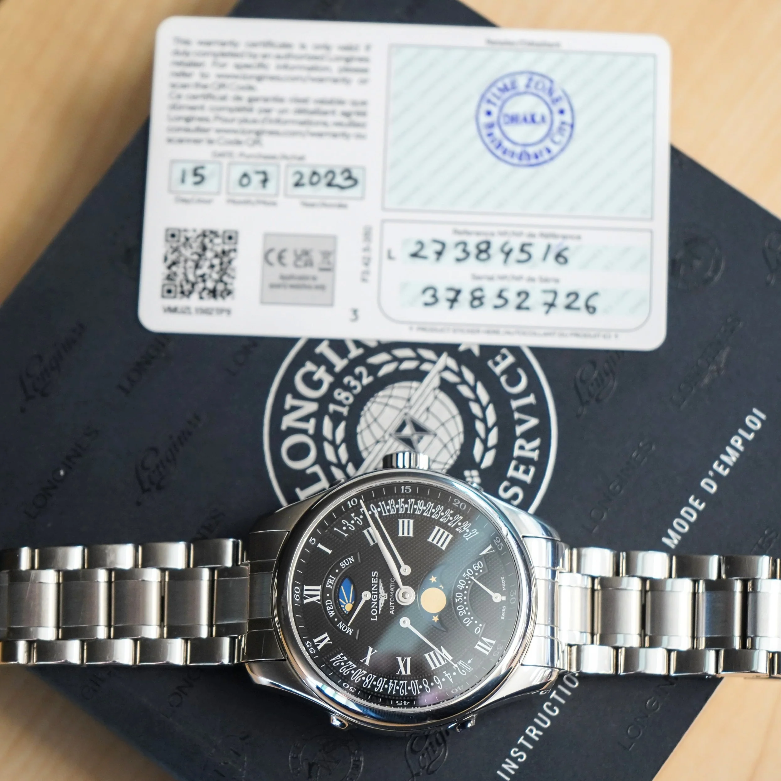 2023 LONGINES Master Collection Retrograde Watch L2.738.4.51.6 Moonphase 41mm Wristwatch Black Dial ALL Original - Image 10