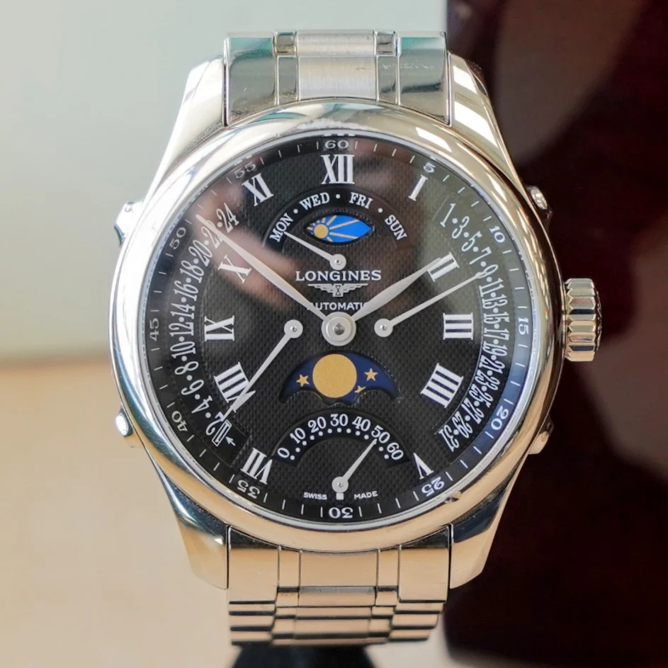 2023 LONGINES Master Collection Retrograde Watch L2.738.4.51.6 Moonphase 41mm Wristwatch Black Dial ALL Original - Image 3