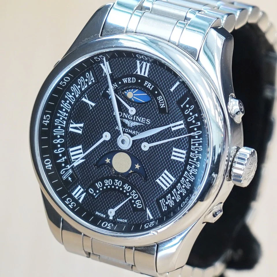 2023 LONGINES Master Collection Retrograde Watch L2.738.4.51.6 Moonphase 41mm Wristwatch Black Dial ALL Original - Image 4