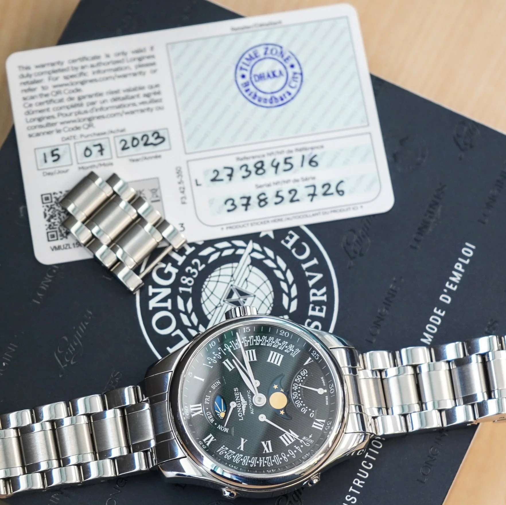 2023 LONGINES Master Collection Retrograde Watch L2.738.4.51.6 Moonphase 41mm Wristwatch Black Dial ALL Original - Image 9