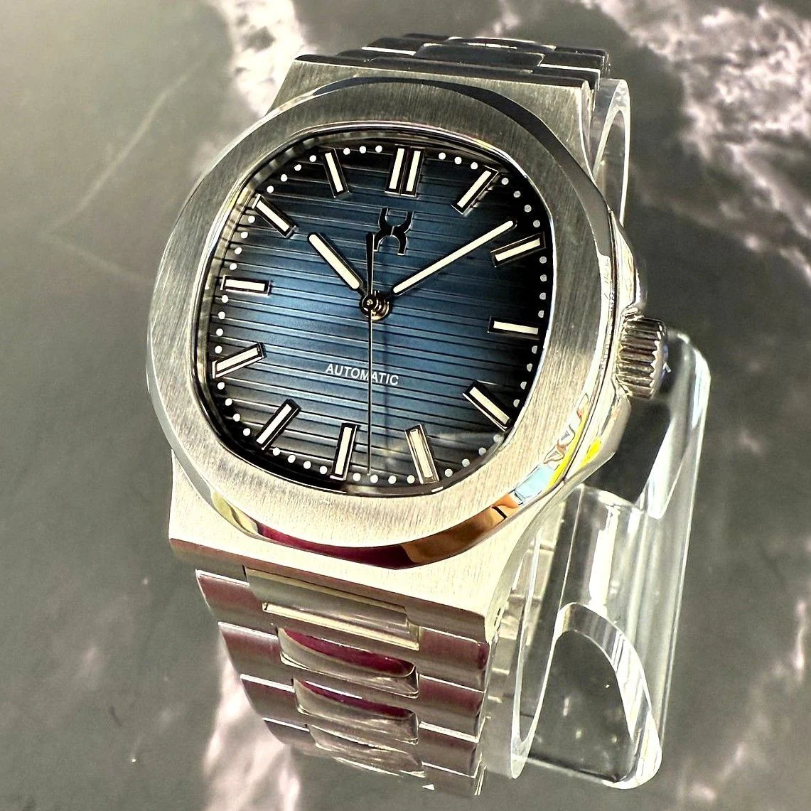 2K WATCH Monte Carlo Automatic 40mm Blue Dial ALL Stainless Steel - Image 2