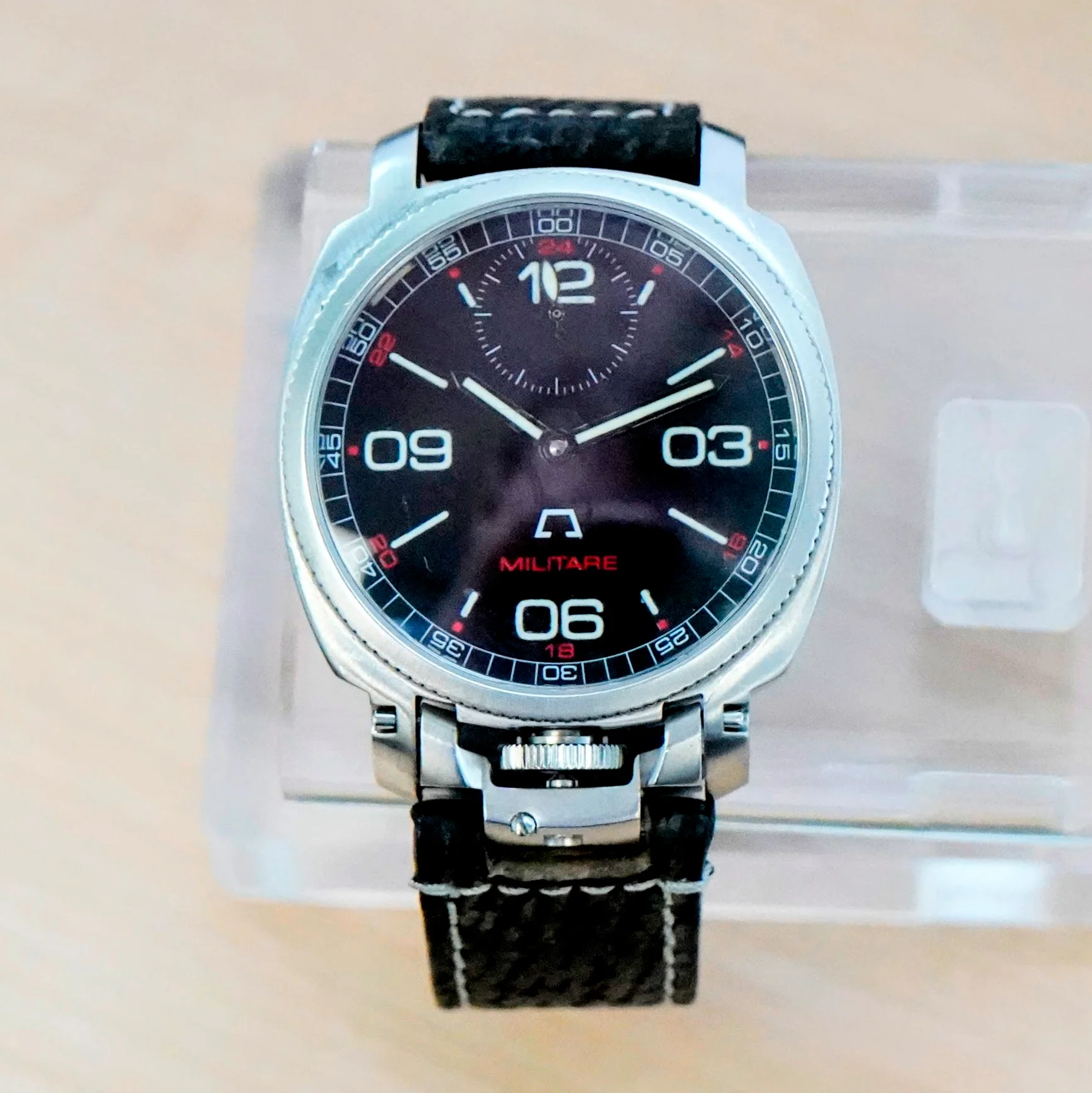 Anonimo Militare Watch 43mm Mod. 2004 Opera Meccana Wristwatch Black Dial - Original Strap - Image 3