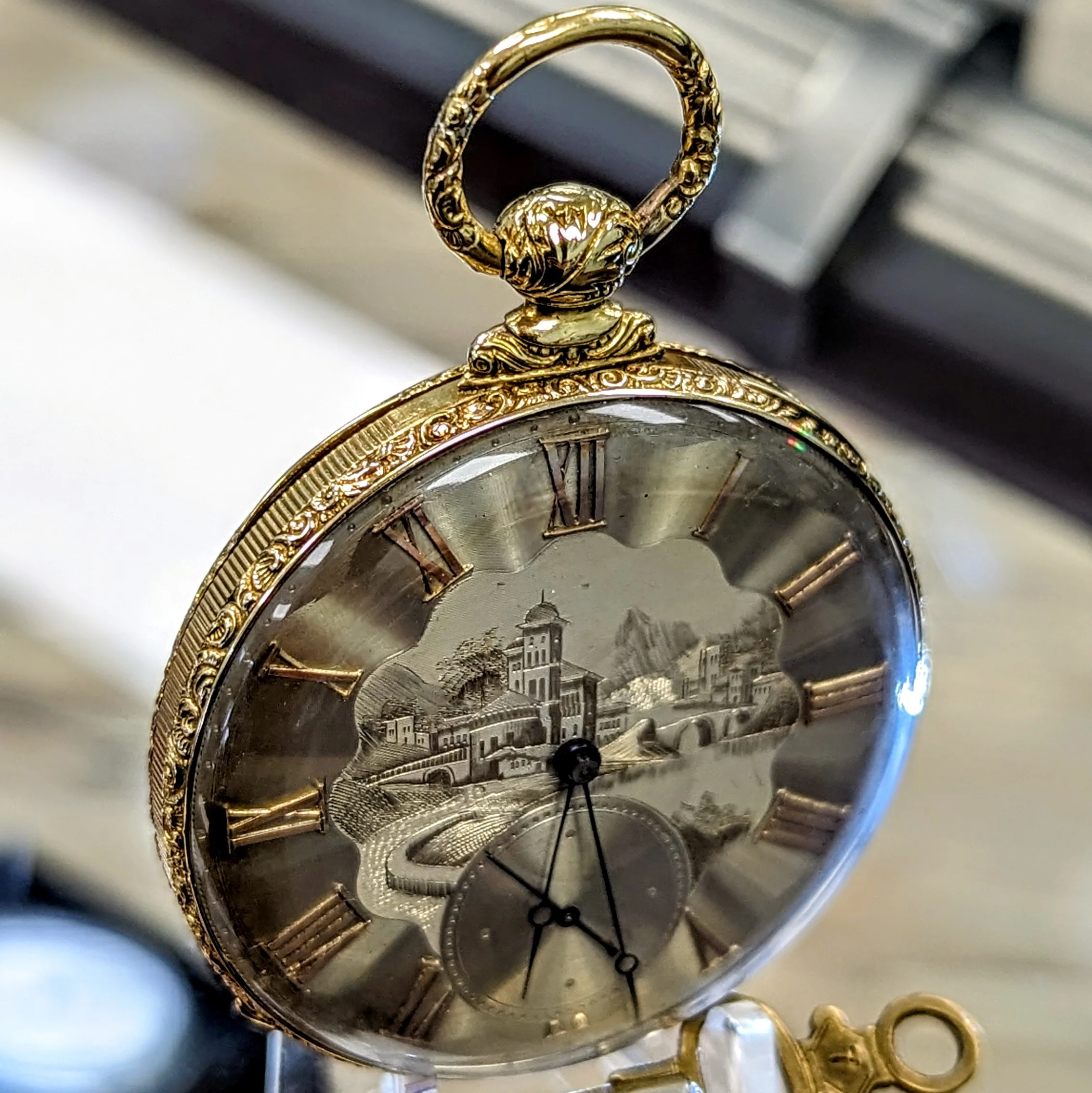 Antique M. J. TOBIAS Liverpool Key Wind Pocket Watch 18K Gold Open Face - Image 5